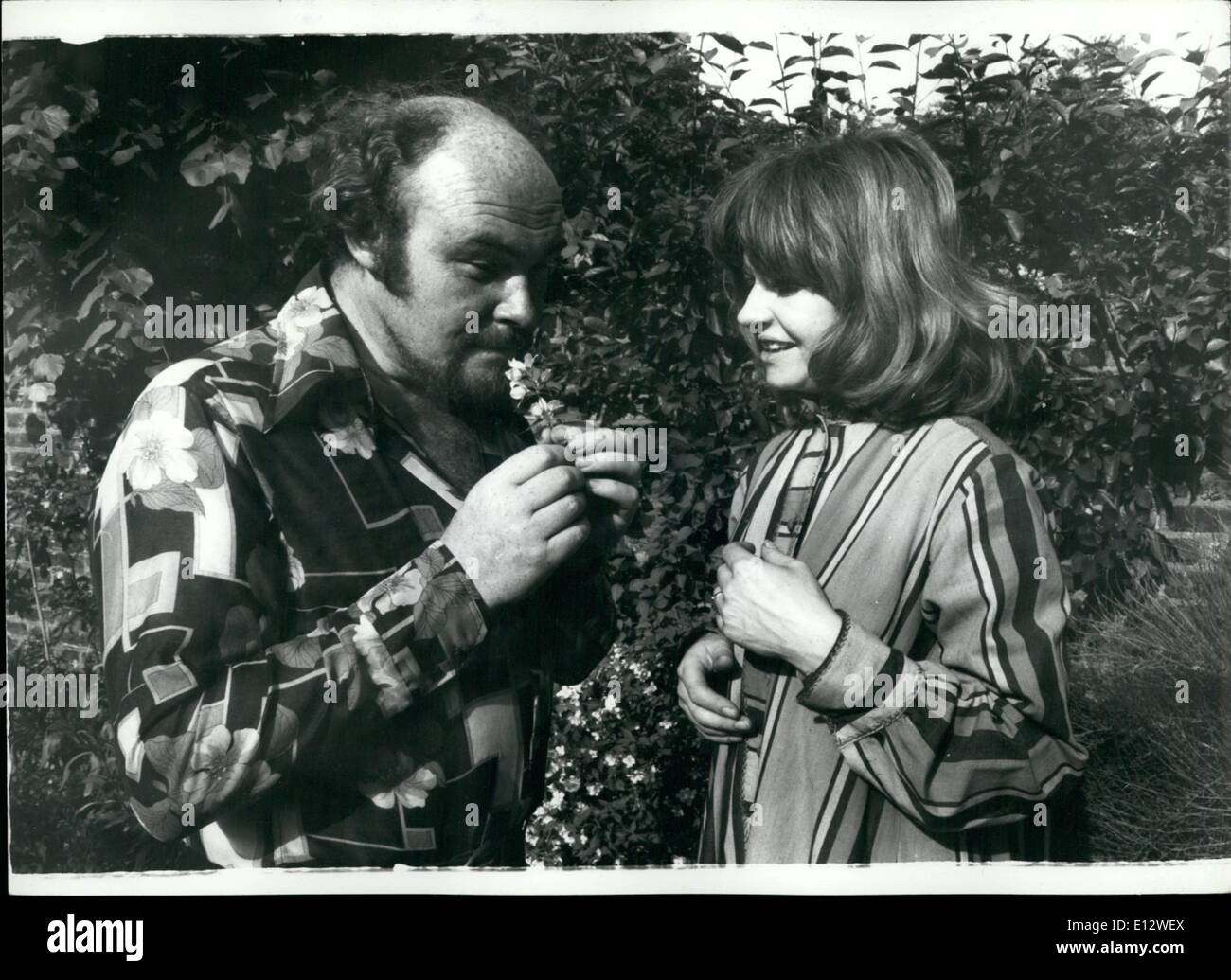 Feb. 25, 2012 - Timothy West and his actress wife Prunella scales or 'Pooh' as he calls her, in the garden of their Wandsworth Common home, London. Stock Photo