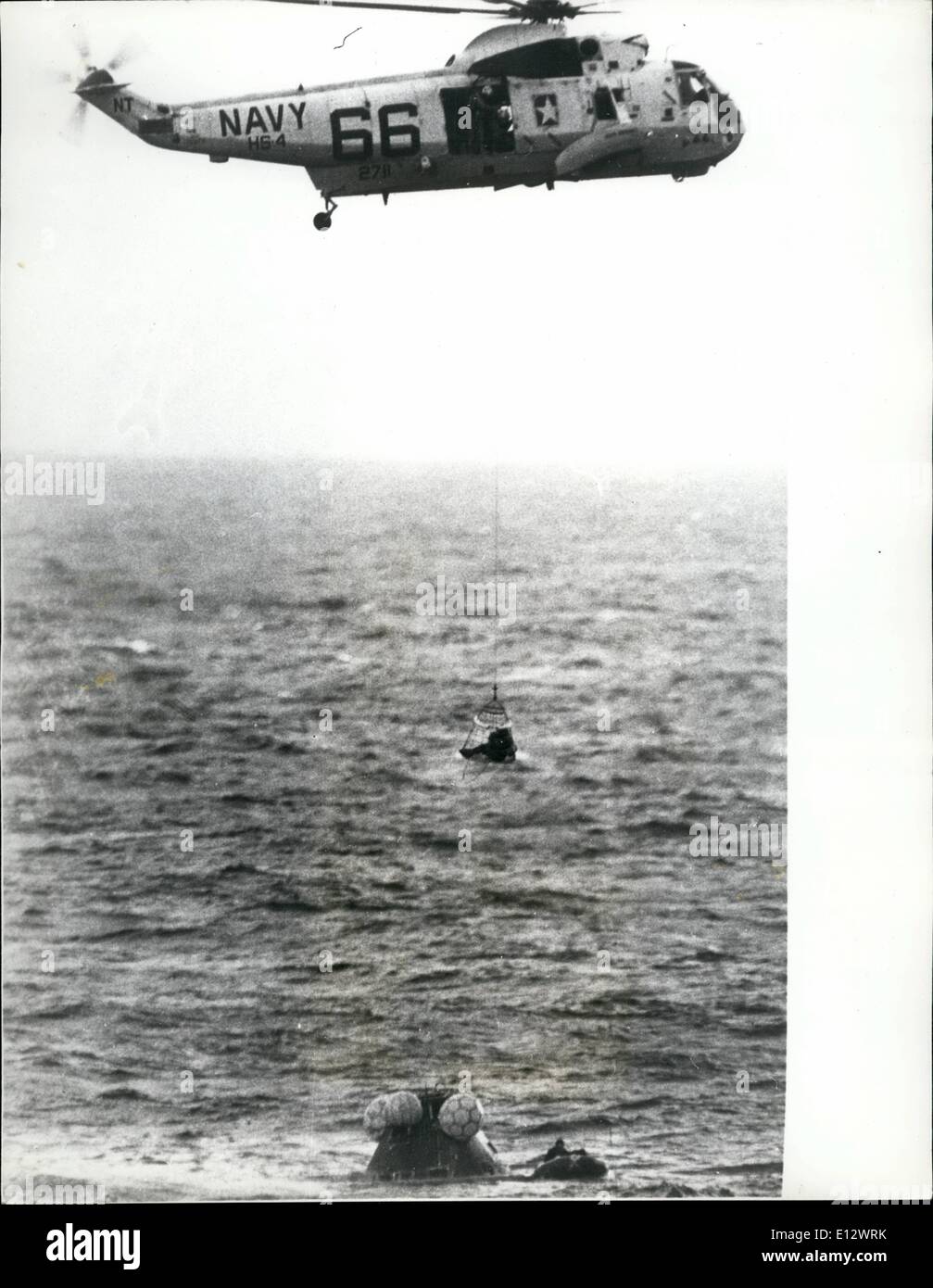 Feb. 26, 2012 Apollo II Splashdown. One of the three Apollo II astronauts is hoisted into a