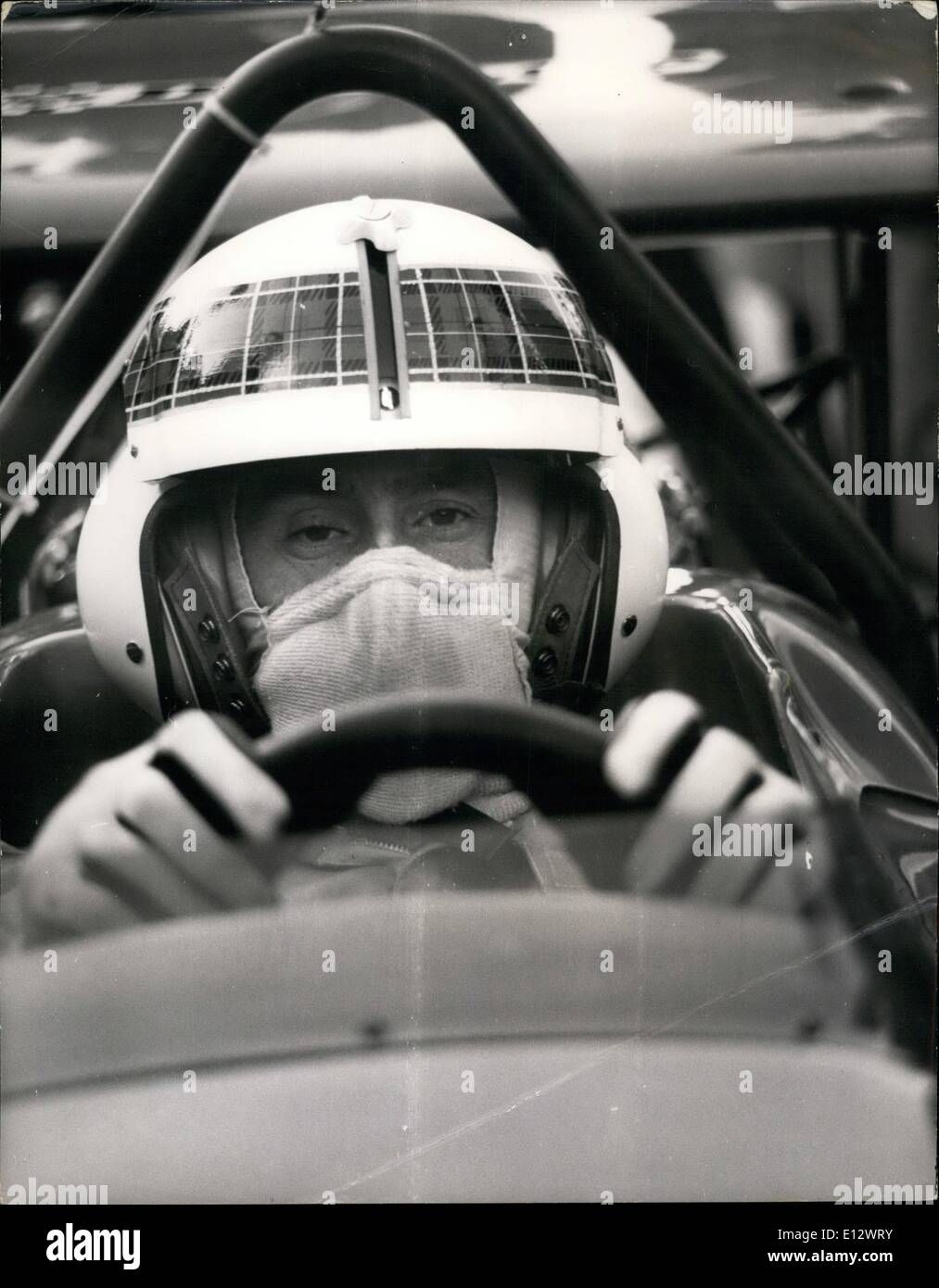 Feb. 26, 2012 - Blurry Photo Shows Jackie Stewart at the Wheel of the new March 701 at Silverstone yesterday. Stock Photo