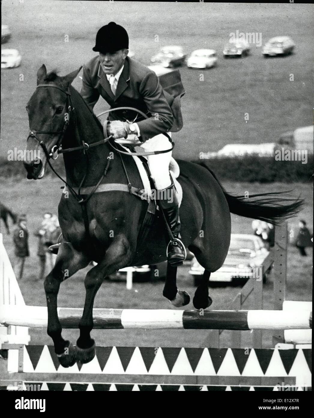 Feb. 25, 2012 - Members of the U.S.A Olympic Team take Part in the Cropwell Bishop Horse Trials - Nottingham.: Mike Plumb a member of the American Equest, Team seen during the jumping section of the Cropwell Bishop Horse Trials on his horse Frelicsome. Stock Photo
