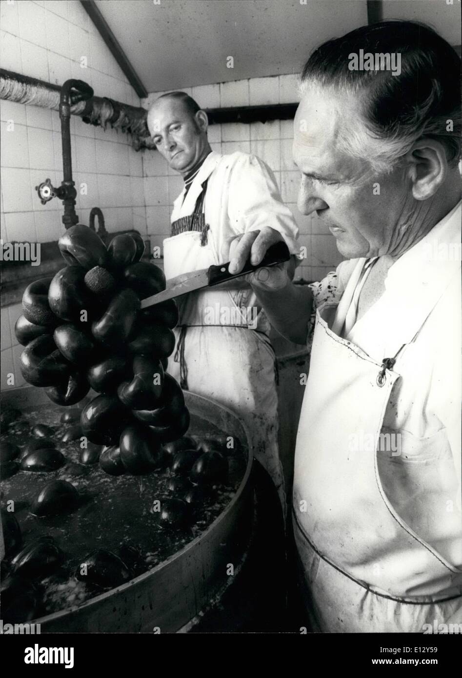 Feb. 25, 2012 - Walter Marekey right who has made over 2000 tons of black pudding since he left school at the age of 12, works Stock Photo