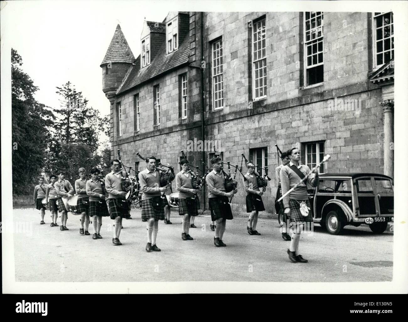 Feb. 26, 2012 - Like Father Prince Will Go To Gordonstoun.: At last the news is out Prince Charles will go to Gordonstoun, his father's old school on the Morey Firth in Scotland. At the beginning of the summer term he will join Windmill Lodge, a house with 60 boys at the ?519-a-year, 400 pupil tough school. His headmaster will be Mr. F.R.G. Chew, who has run the school since 1959. The main aim of Gordonstoun, found in 1934 by Dr. Kurt Hahn, is the development of character and initiative, with strong emphasis on self-discipline and physical endurance Stock Photo