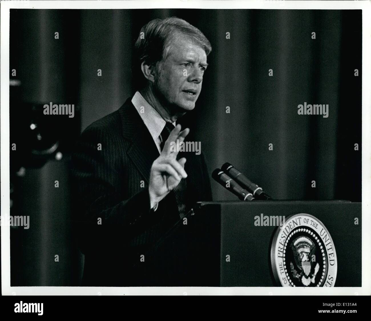 Feb. 26, 2012 - President Jimmy Carter address on inflation to the American Society of Newspaper Editors, Washington Hilton, Washington D.C. Stock Photo