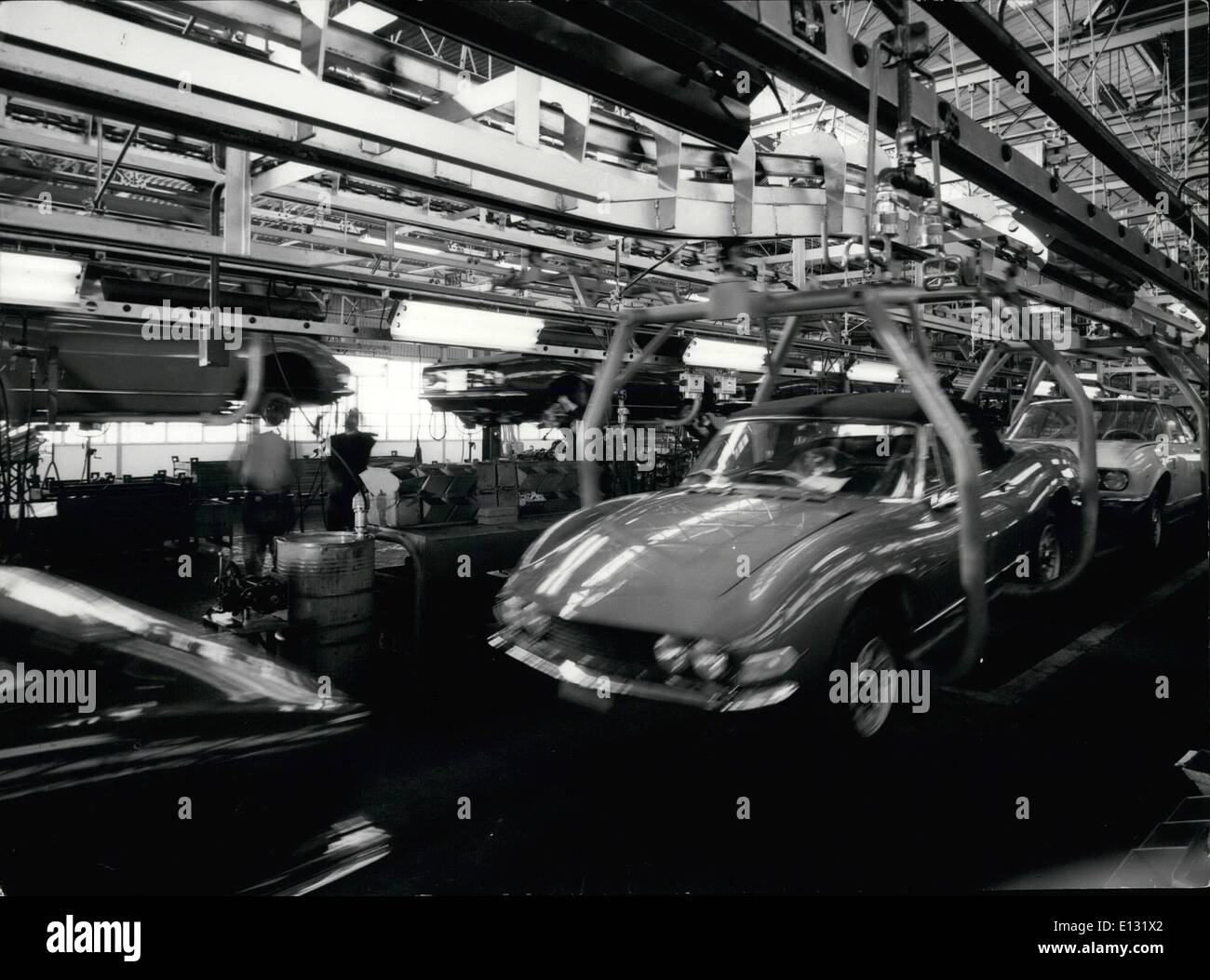 Feb. 26, 2012 - Fiat Car Plant, Rivalta, Turin province: Assembly line (final stage) of Fiat Dino spider. Stock Photo