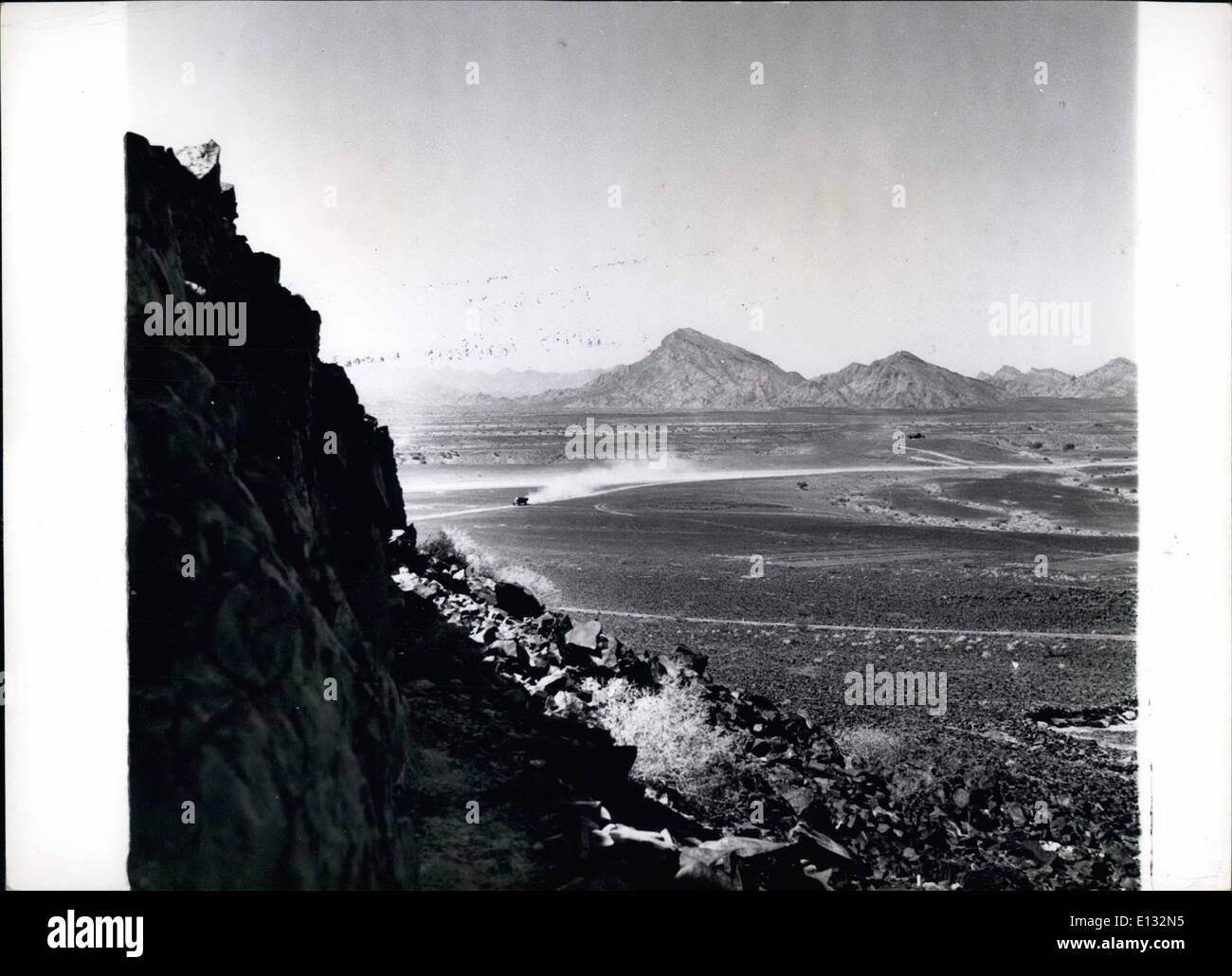 Feb. 26, 2012 - Yemen-Aden Border.: The lonely ambush country of the Aden protectorate showing they Yemen border in the background. Stock Photo