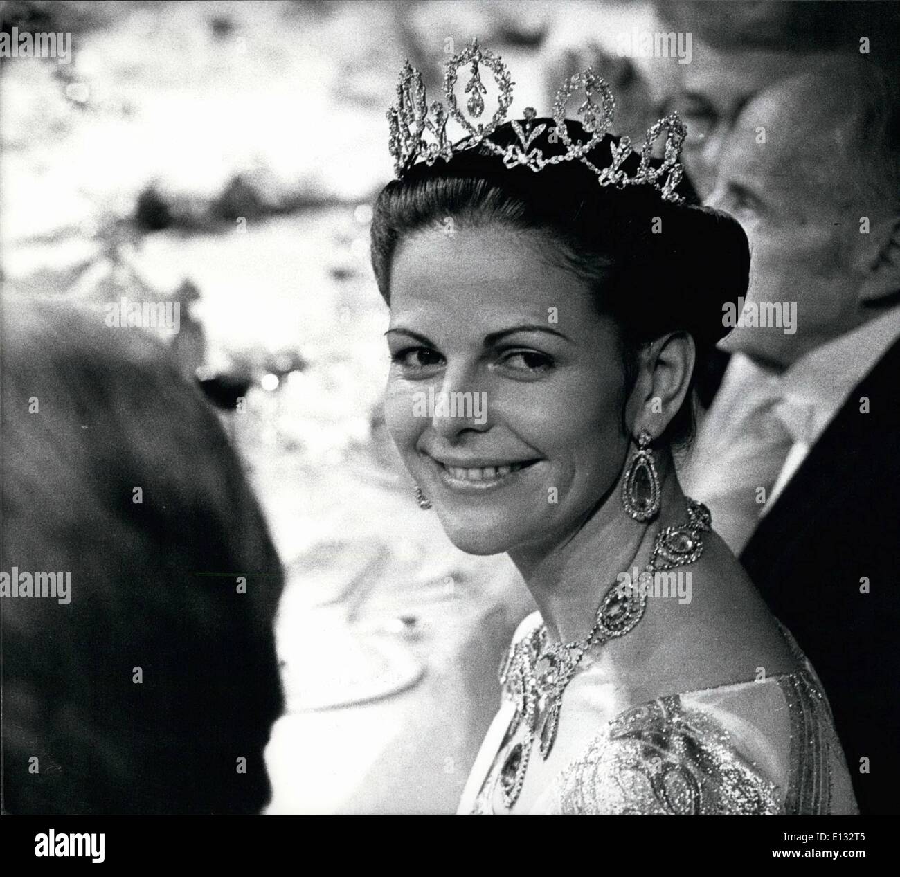 Feb. 26, 2012 - The Nobel Banquet 1977 Queen Silvia. Stock Photo