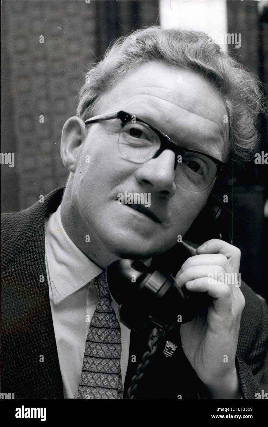 Feb. 28, 2012 - Macmillan's Rival: Mr. Murray on the ''phone during his work at the Country Hall in Westminster. He is on the Children's Committee of the L.C.C. Stock Photo