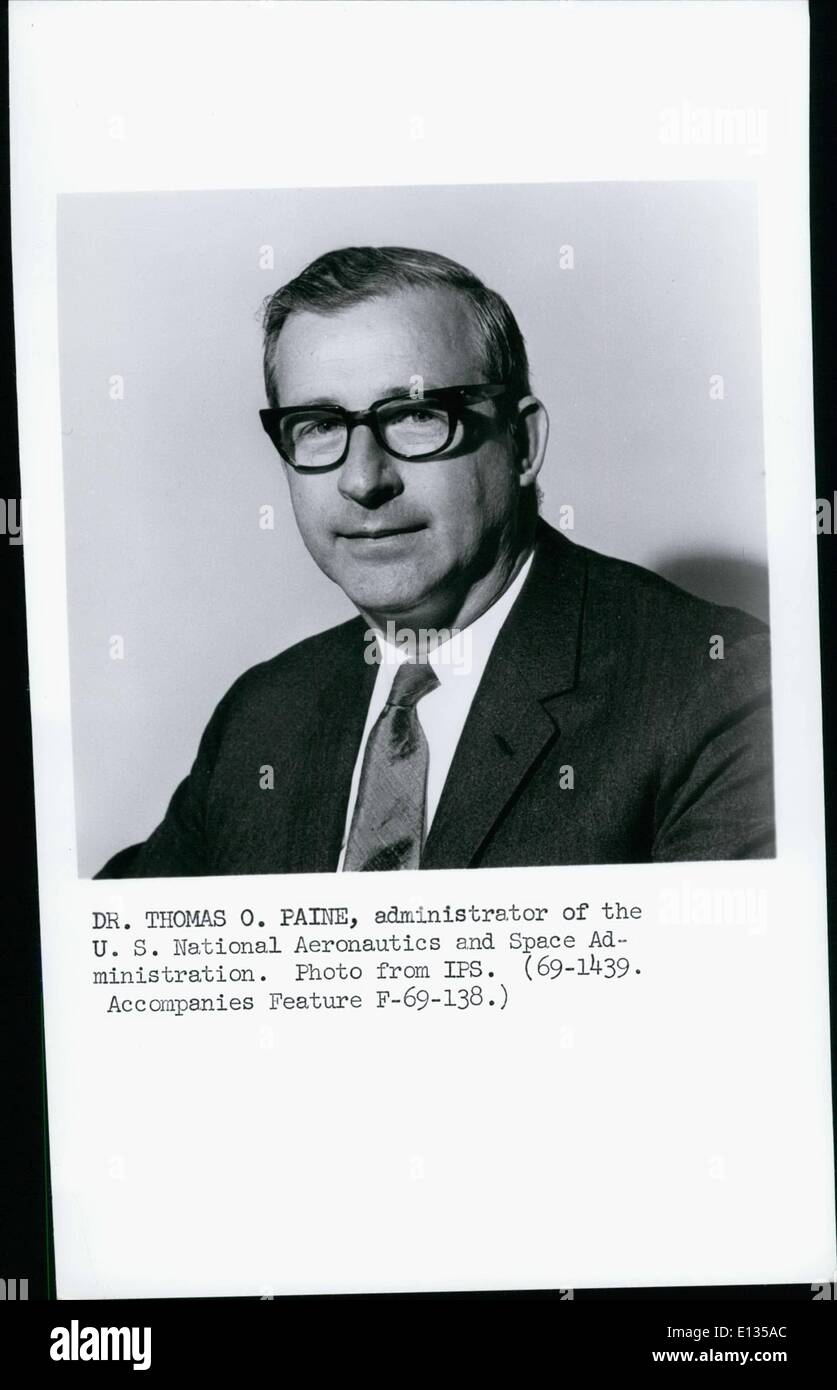 Feb. 26, 2012 - Dr. Thomas O. Paine, administrator of the U.S. National Aeronautics and Space Administration. Stock Photo