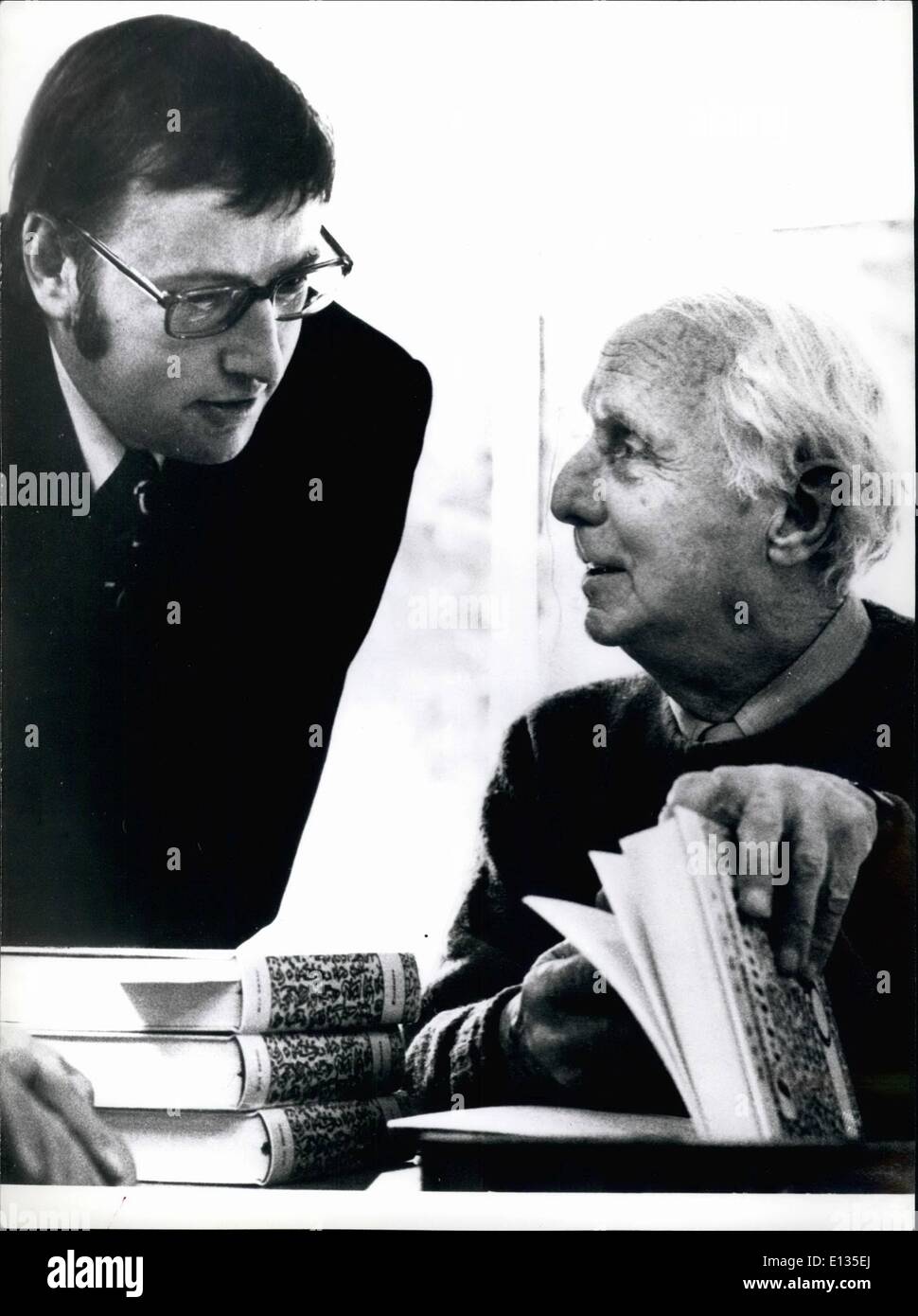 Feb. 28, 2012 - Close friends they are the 83 years old painter Max Ernst Max Ernst and Peter Schmoni Peter Schamoni the 40 Stock Photo