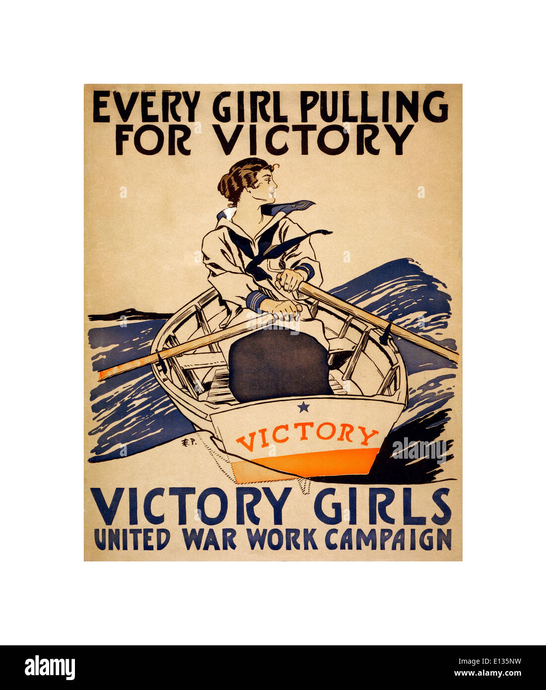 Vintage WW1 USA propaganda poster 'Victory Girls' Stock Photo