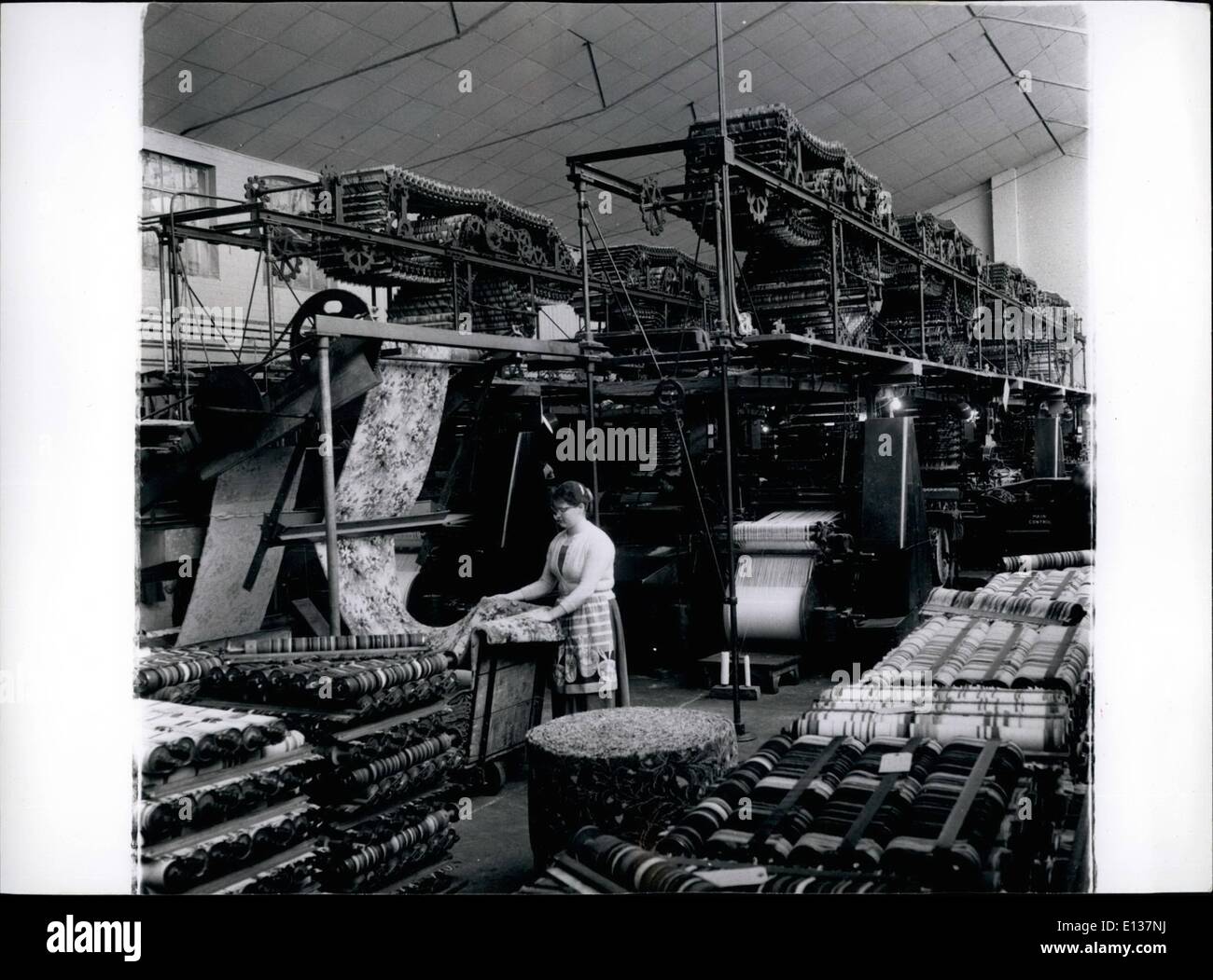 Feb. 29, 2012 - MILES OF CARPET are turned out by giant weaving machines. Stock Photo