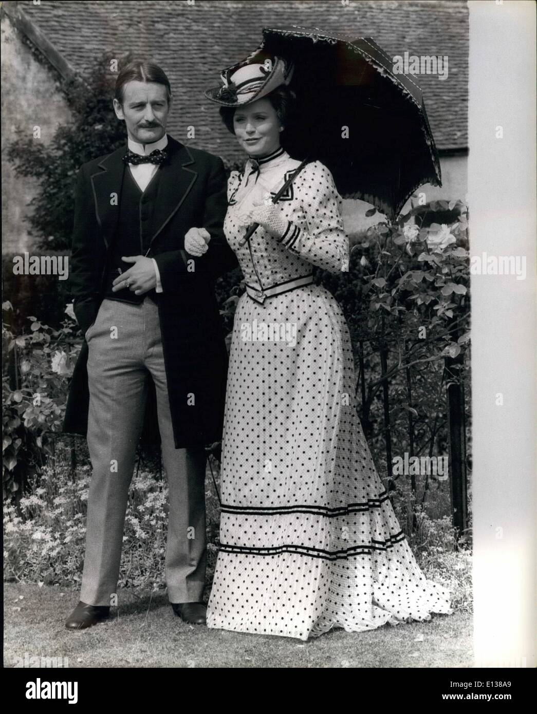 Feb. 29, 2012 - Lee Remick as Lady Randolph Churchill with her first husband Lord Randolph Churchill,played by Ronald Pickup. Although this was taken at Salisbury Hall, Jennie did not move there until after her marriage to George Cornwalliz-West, and Ronald Pickup will not be seen in the sequences filmed there. Stock Photo