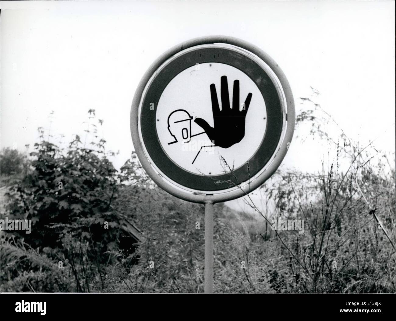 Feb. 29, 2012 - ''Black hand' in Switzerland: ''No admittance'' is the meaning of this sign, which is to be found since some time in Switzerland. It shall prevent foreign visitors and foreign visitors and foreign workers, who are not versed in the language, to disregard the fact, that the entrance is forbidden, which might cause unpleasant consequences in over-correct Europe. Stock Photo