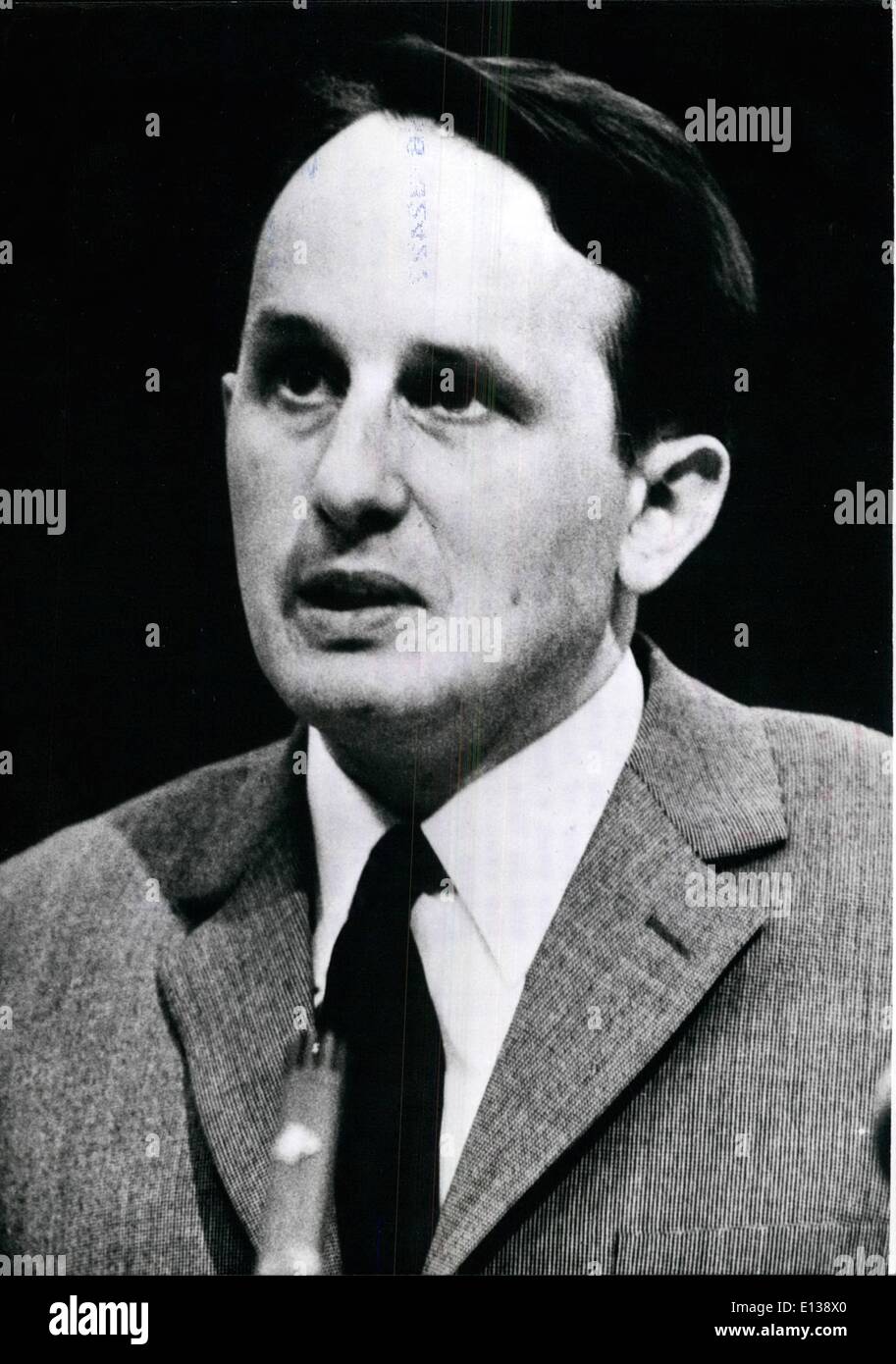 Feb. 29, 2012 - Stuttgart/Frg: Sentence at trial Filbinger./. Hochhuth.: In Stuttgart/FRG there was found now the sentence in the trial CDU-politician Hans Karl Filibinger against writer Rolf Hochhuth(our picture). At the beginning of this year the famous German author had published an article in the German paper ''Die Zeit'', ini which he write about the past of the present Prime Minister of Baden-Wuerttemberg/FRG. Hans Karl Filbinger has been a Navy-staff-judge during the second world war and in this roll, so Hochhuth, he has not tried to stop sailor Groeger in January 1945 Stock Photo