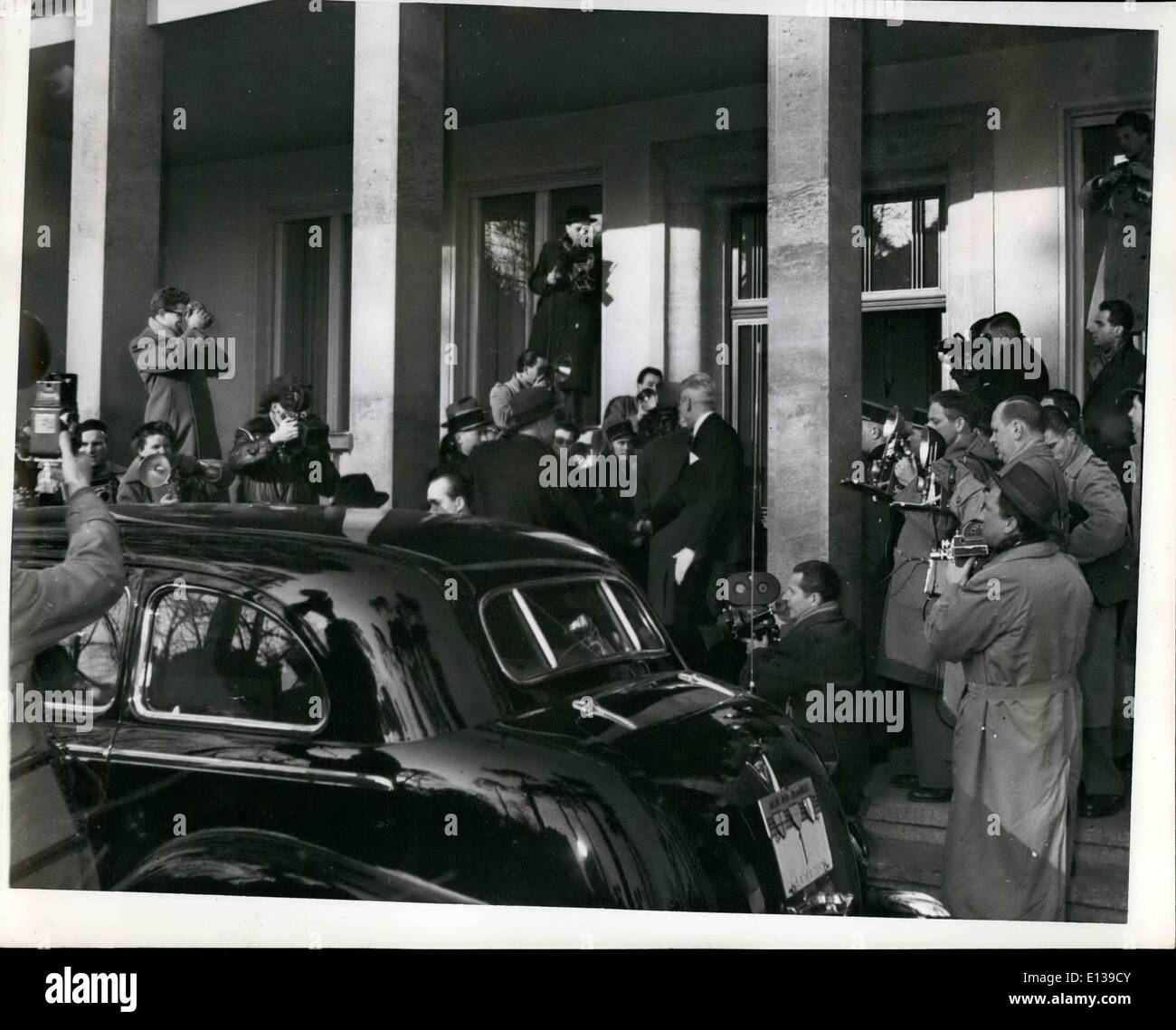 Feb. 29, 2012 - Dulles Arrives attacked by the battery of news and newsreel photographers. Stock Photo