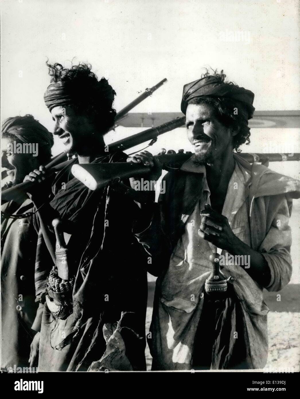 Feb. 29, 2012 - Mercenary Tribesmen On The AD N-YEMEN Frontier; These tribal warriors, in British pay, back up the regular forces in their patrolling and on skirmishes. They have a free hand in most things, and some and go as they please. Stock Photo