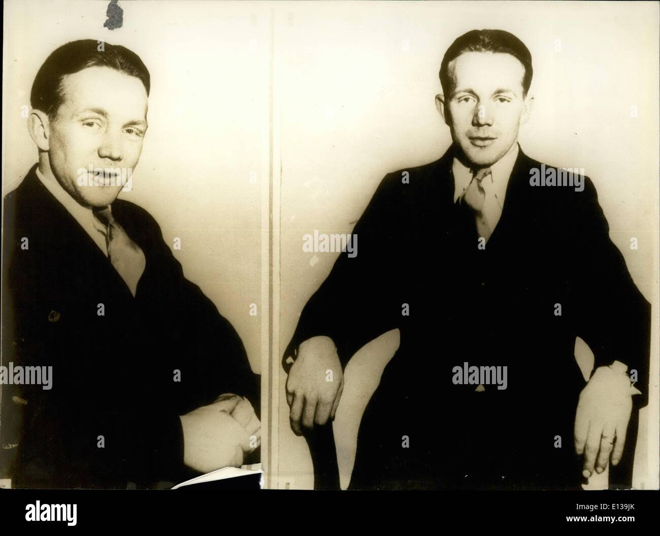 Feb. 29, 2012 - Former Sweetheart of Nurse Figure in Hauptmann case fleminston., N.U..... Henry ''Red'' Johnson, Norbegian Sailor, one-time sweat-heart of Nurse Betty Gov, or the Lindbergh Household. Johnson, shortly after the Kidnapping of the Lindbergh Baby was held as a suspect of the crime, and was deported to Norway, After being Detained four and a half months. (Note to Editors-- this comeo is being sent ou for future use-- Johnson may figure Largely in future Testimony at the Hauptmann trail, and may come to the united States to appear as a witriese. Stock Photo