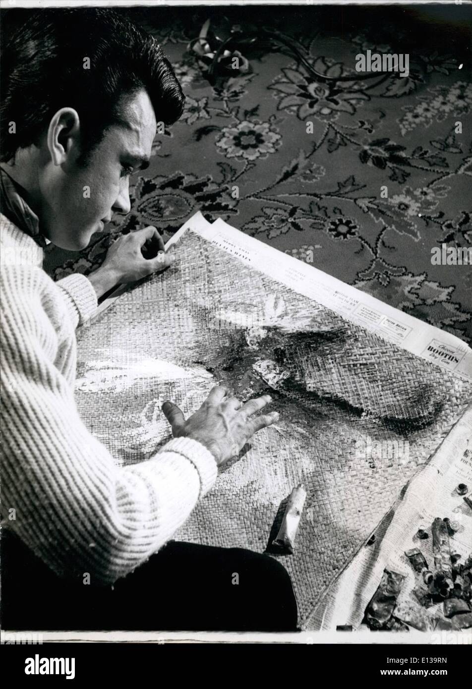 Feb. 29, 2012 - George Beven starts work on a new picture. First he ...