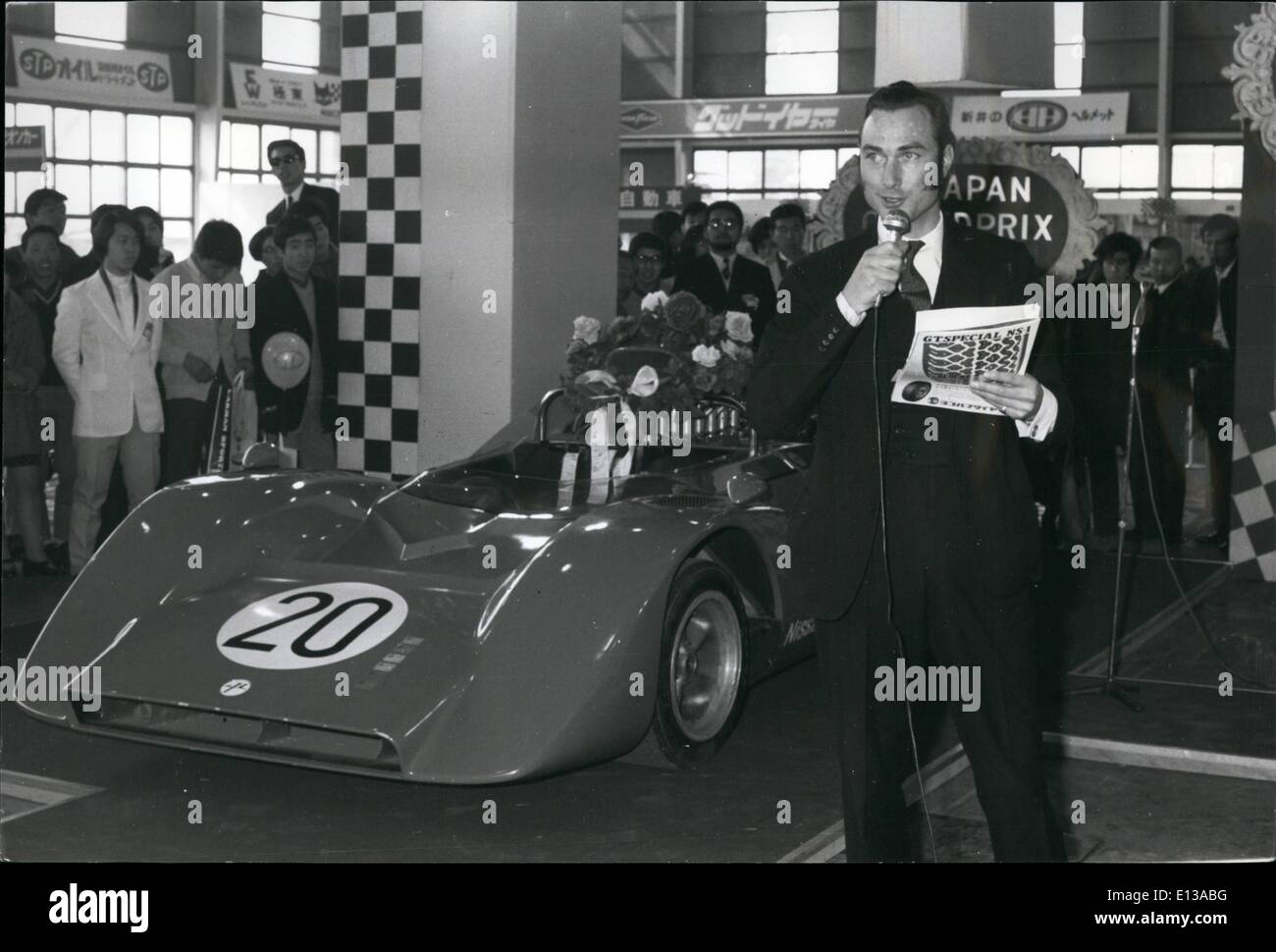 Feb. 29, 2012 - Prince Opens Racing Car Show: Prince William of Gloucester, who is on the staff of the British Embassy in Tokyo, opened the 3rd Japan Racing Car Sow at the Harumi Exhibition Grounds in Tokyo. Photo Shows: Prince William of Gloucester speaking at the opening ceremony. Stock Photo