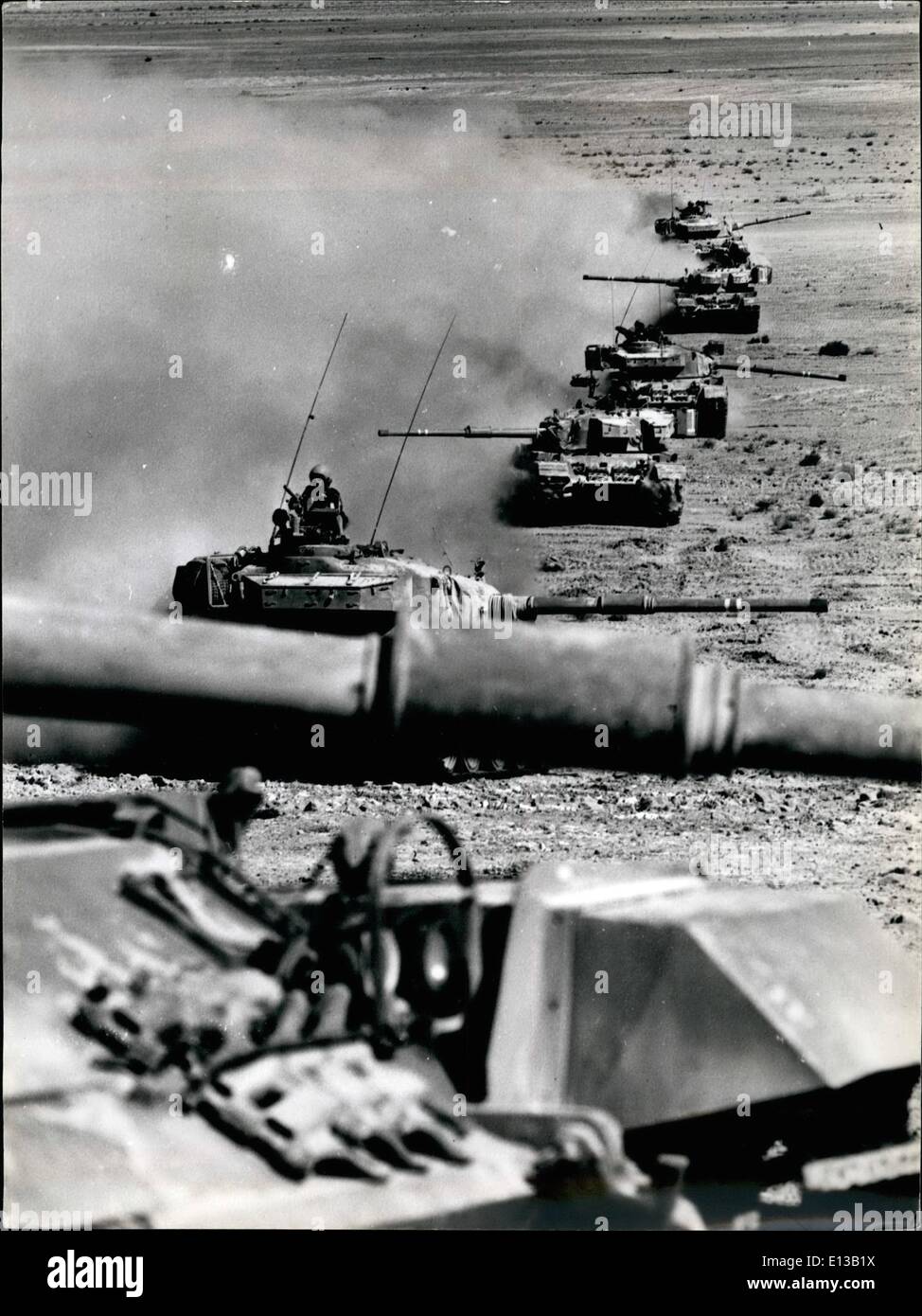 Feb. 29, 2012 - Israeli Centurion Tanks Ã¢â‚¬â€œ Maneuvers in the Siusi Desert near Mitla Stock Photo