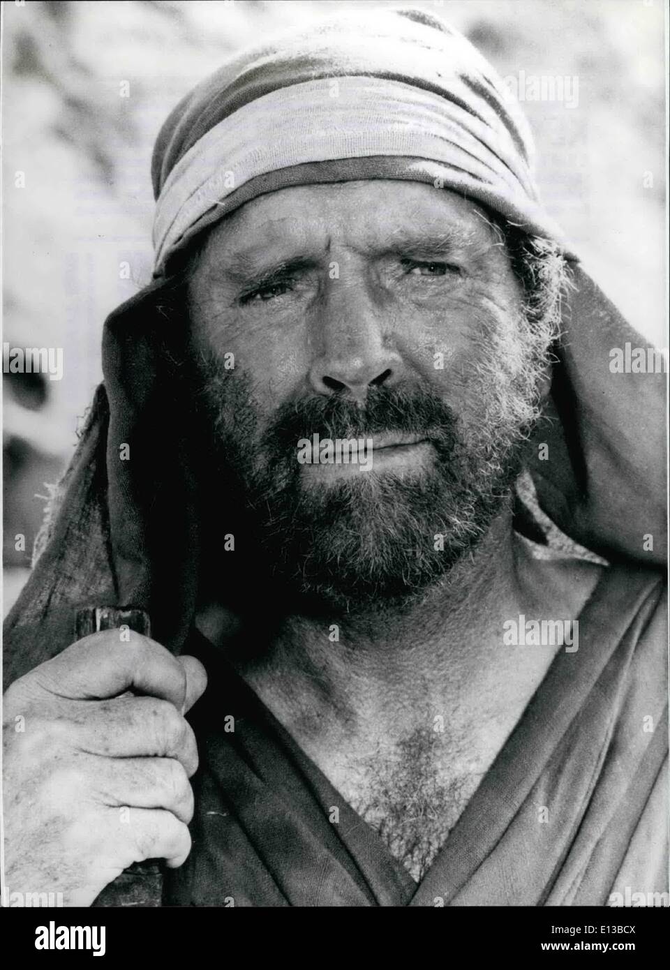 Feb. 29, 2012 - Burt Lancaster as Moses . Hollywood star Burt Lancaster (picture) appears in his latest film Moses . He plays the title part in a film by Gianfranco de Bosio, which tells the story of the man, whose life was destined by the order of God, to lead the children of Israel into the promised land. The film was made in Israel and Italy. There will also a Moses book and a record with the theme music be released. Stock Photo