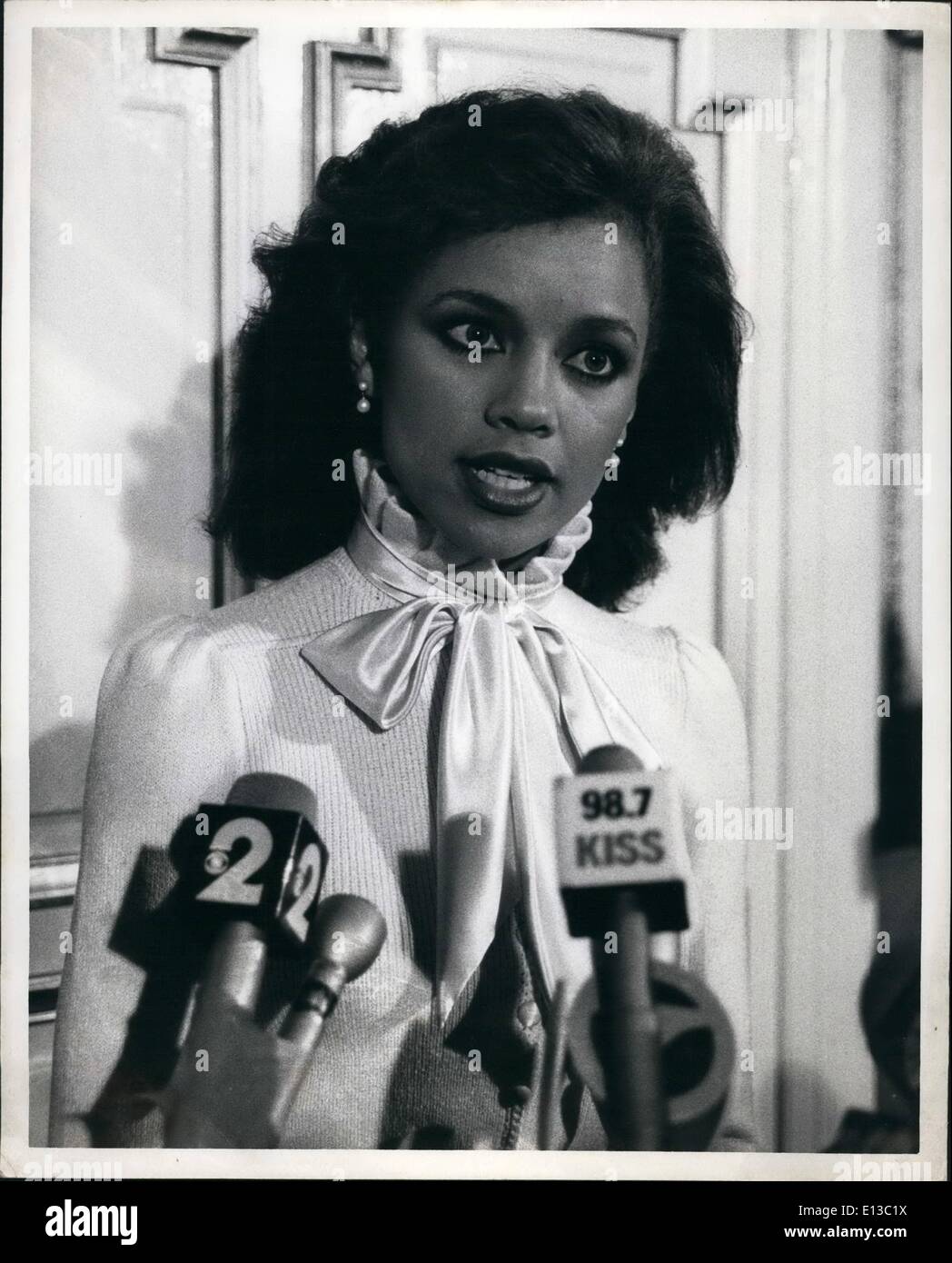 Feb. 29, 2012 - Vanessa Williams becomes the first black Miss America Miss Vanessa Williams became the first black woman to win Stock Photo