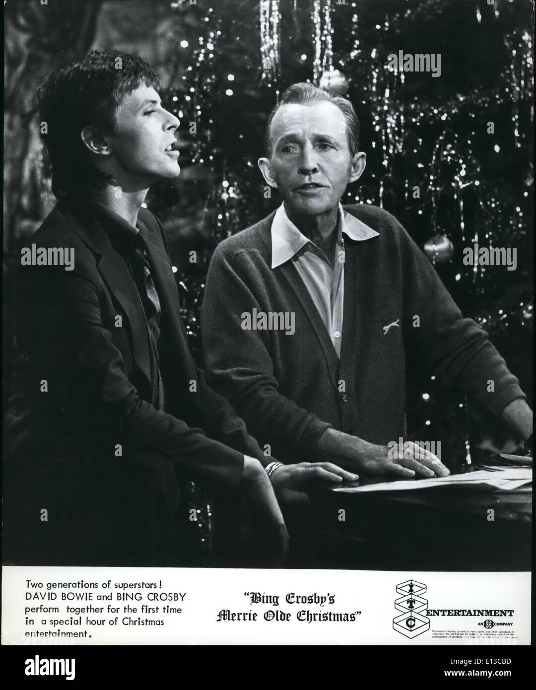 Feb. 29, 2012 - Two generations of superstars! David Bowie and Bing Crosby perform together for the first time in a special hour of Christmas entertainment. Stock Photo
