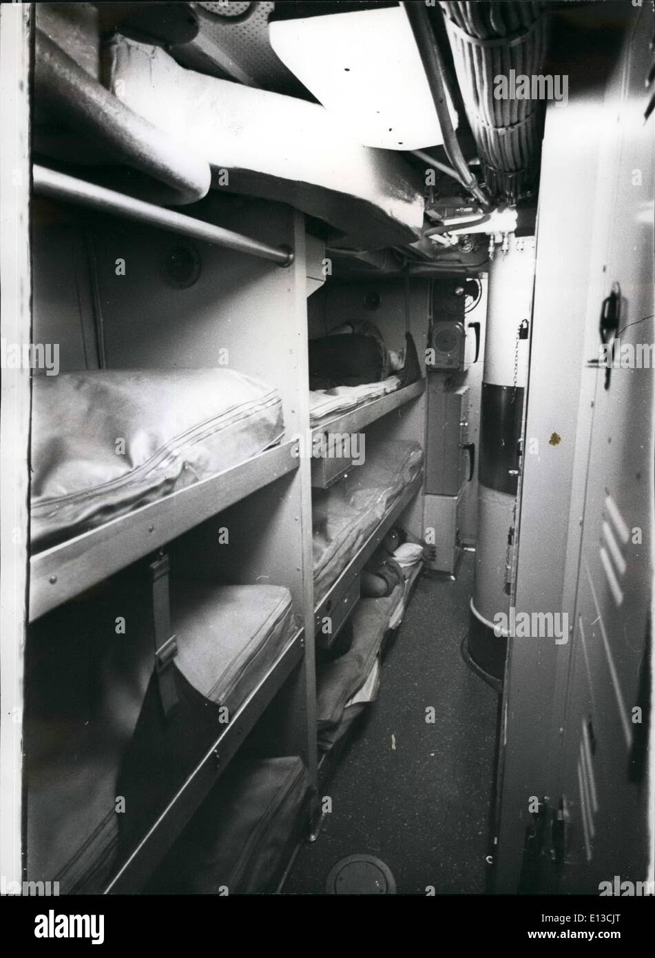 Feb. 29, 2012 - Luxury crew quarters aboard the Scorpion; Pullman type bunks for the crew, with foam mattressess and curtains which pull over during the day time. The ship is air conditioned and is remarkably quiet. Stock Photo