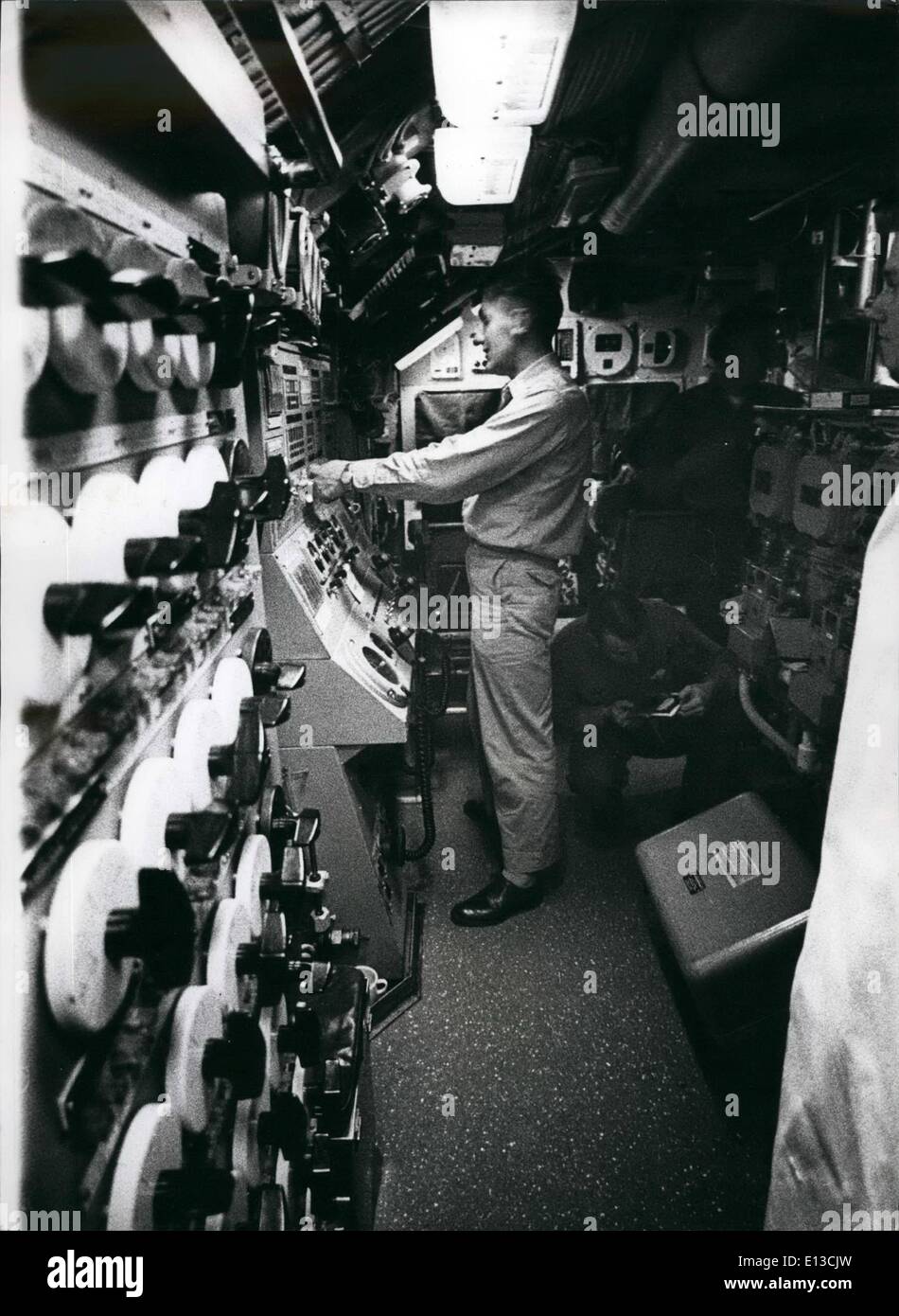 Feb. 29, 2012 - A vital job in the Submarine; ''The chief of the boat' handling controls of ballast tanks as ''Scorpion'' makes Stock Photo