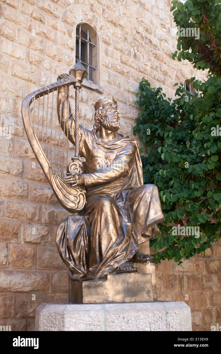 Statue of King David near King David's Tomb in Jerusalem, Israel Stock