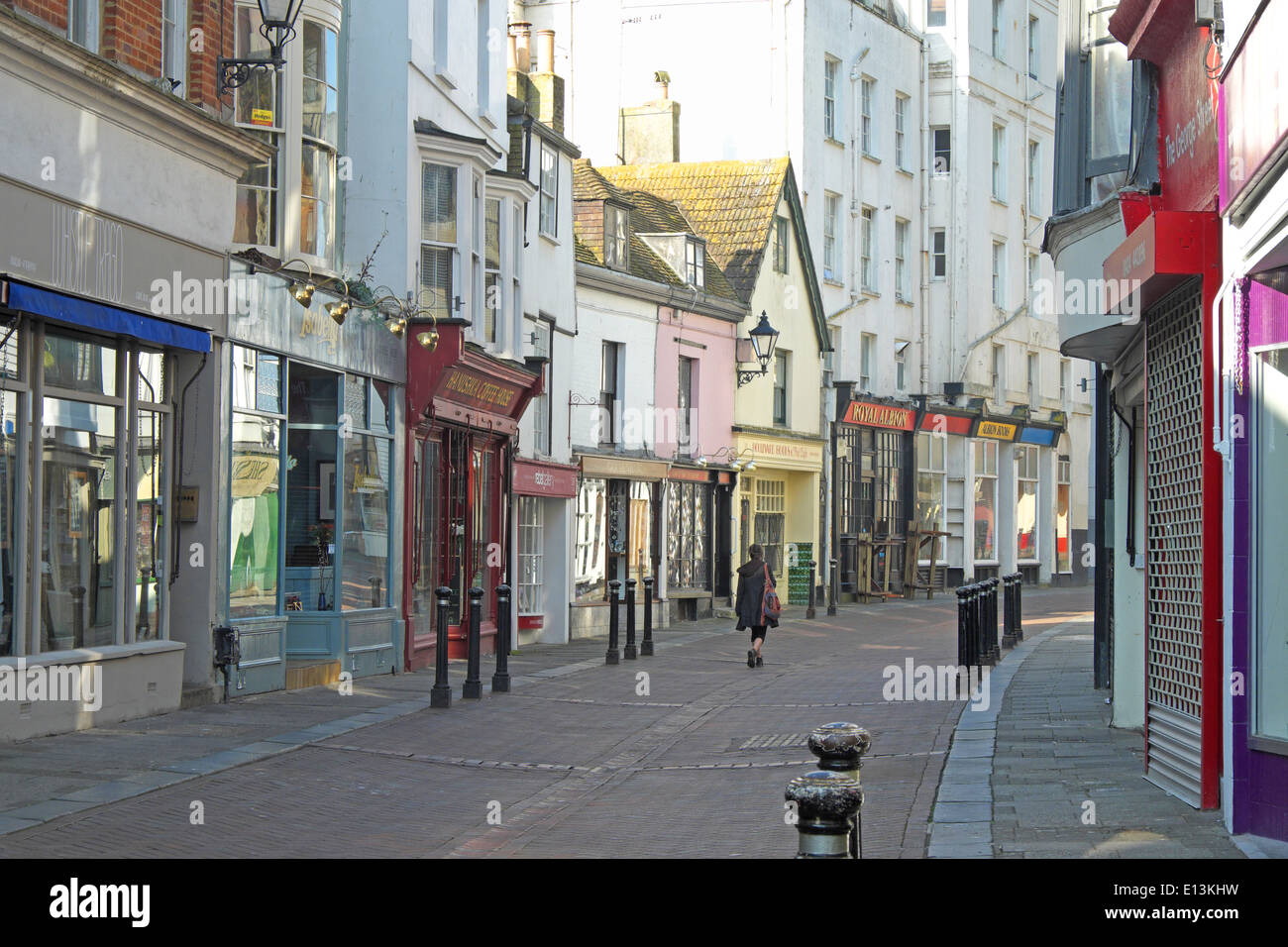 Shops in George Street Hastings Old Town East Sussex England UK Stock Photo