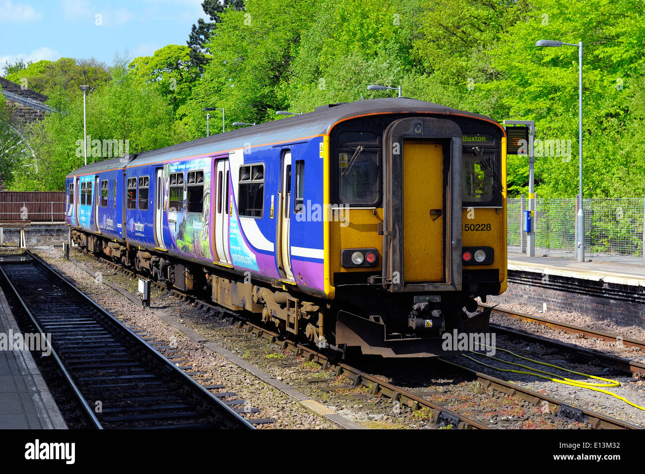 Diesel multiple unit 150228 at Buxton railway station Derbyshire england uk Stock Photo