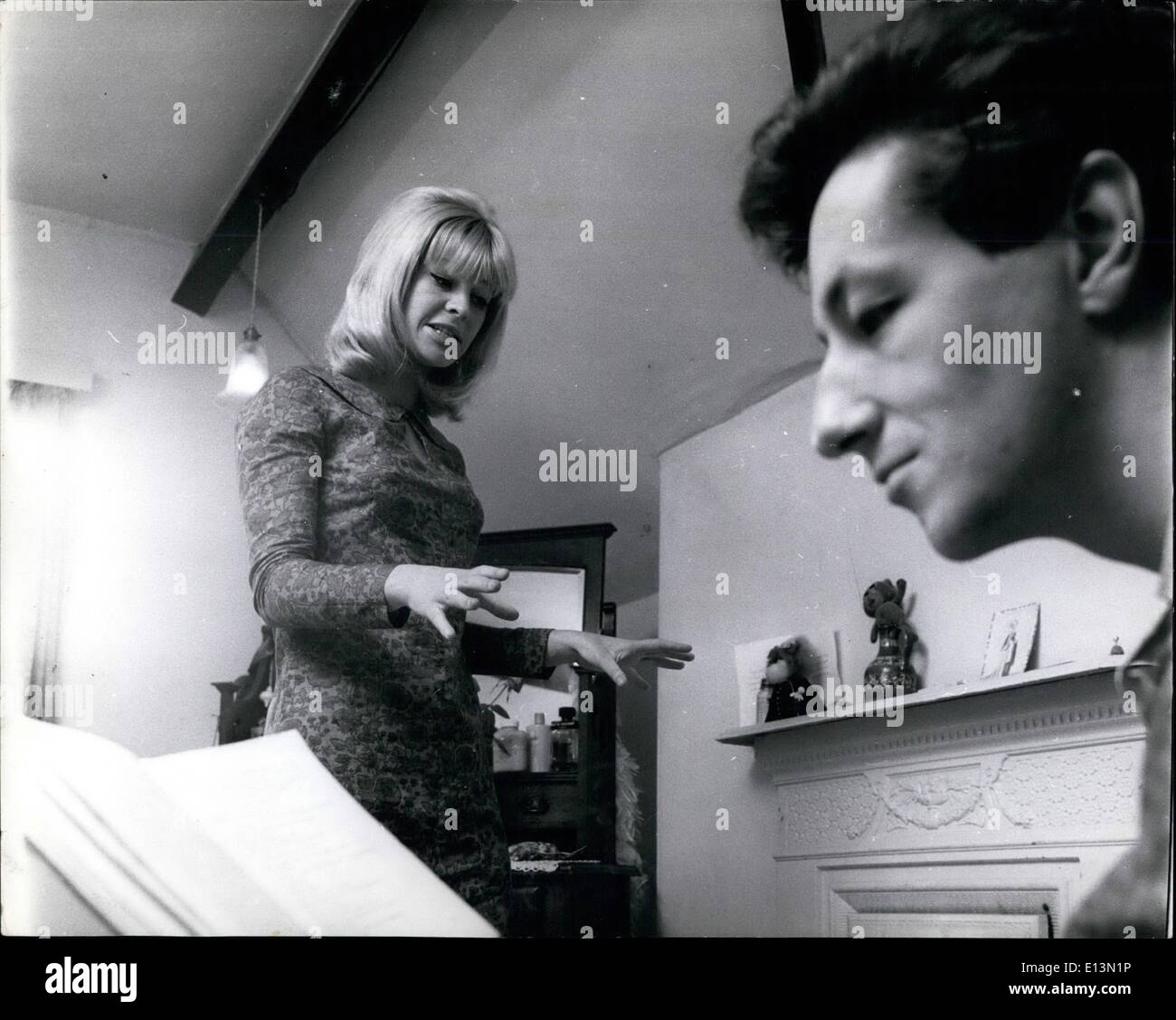 Mar. 02, 2012 - Julie Christie rehearses her lines with fellow boarder John Jefferson Hayes at her digs after breakfast. Then she leaves for rehearsals which take up the rest of the day until the evening performance. Stock Photo