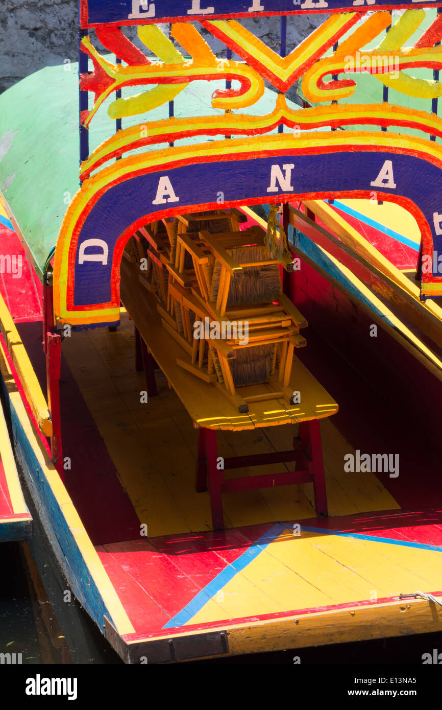 Boat in a lake, Xochimilco, Mexico City, Mexico Stock Photo Alamy