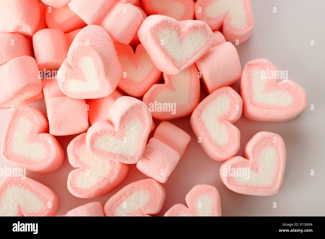 WEDDING Heart Shaped Pink and Cream Marshmallows Sweets