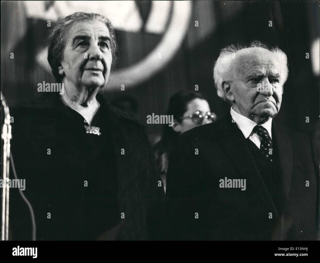 Mar. 22, 2012 - G. Meir and B.G. at a Z.O.A. Congres in Jerusalem 1972. Stock Photo