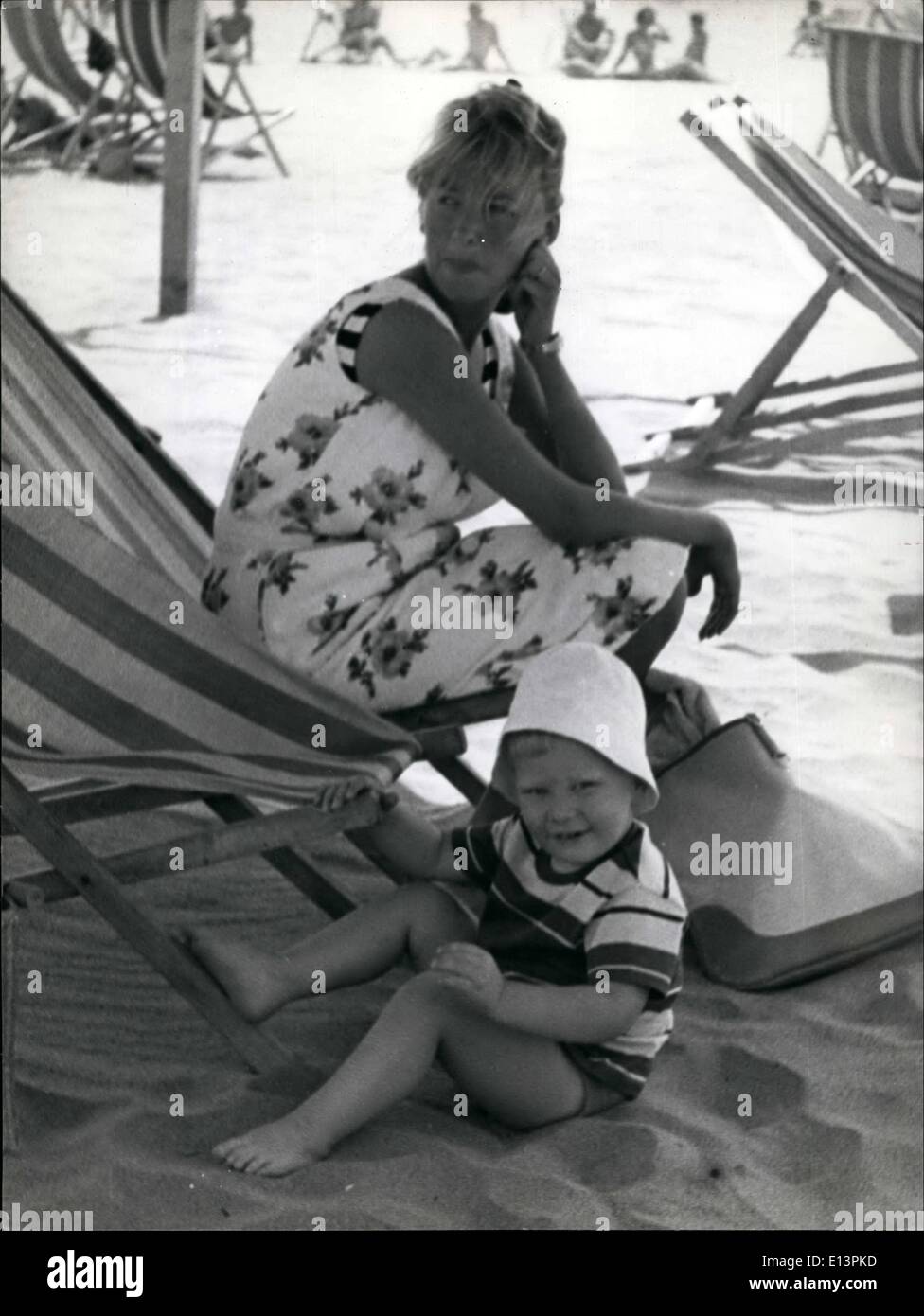 Mar. 22, 2012 - Paola di Liegi and her family at the beach of Marina di Massa, where they will stay for two months. The little Phillipe enjoys himself on the beach, while his sister Princess Astrid, sleeps on the baby carriage. Stock Photo