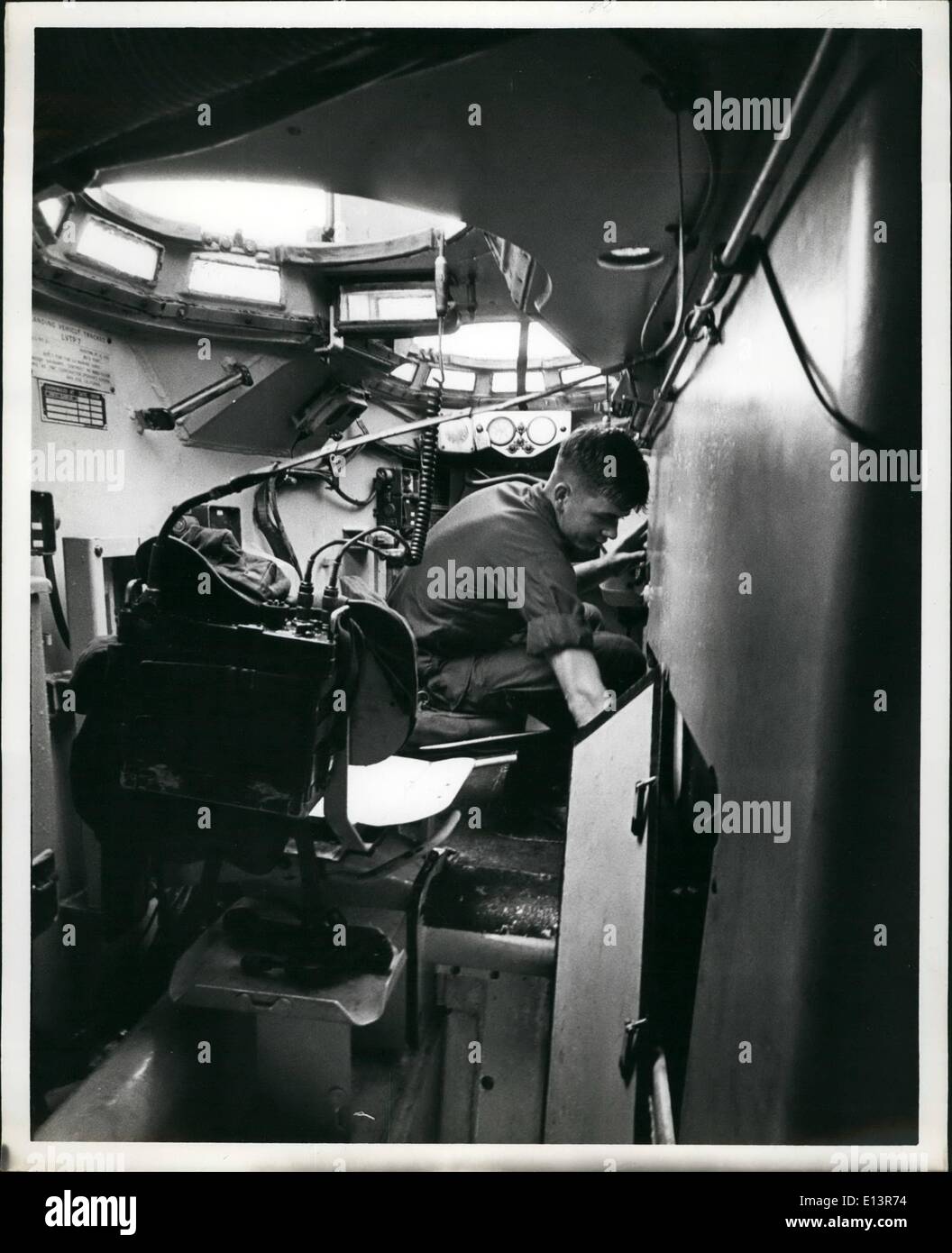 Mar. 22, 2012 - Driver inside amphibious assault vehicle Stock Photo