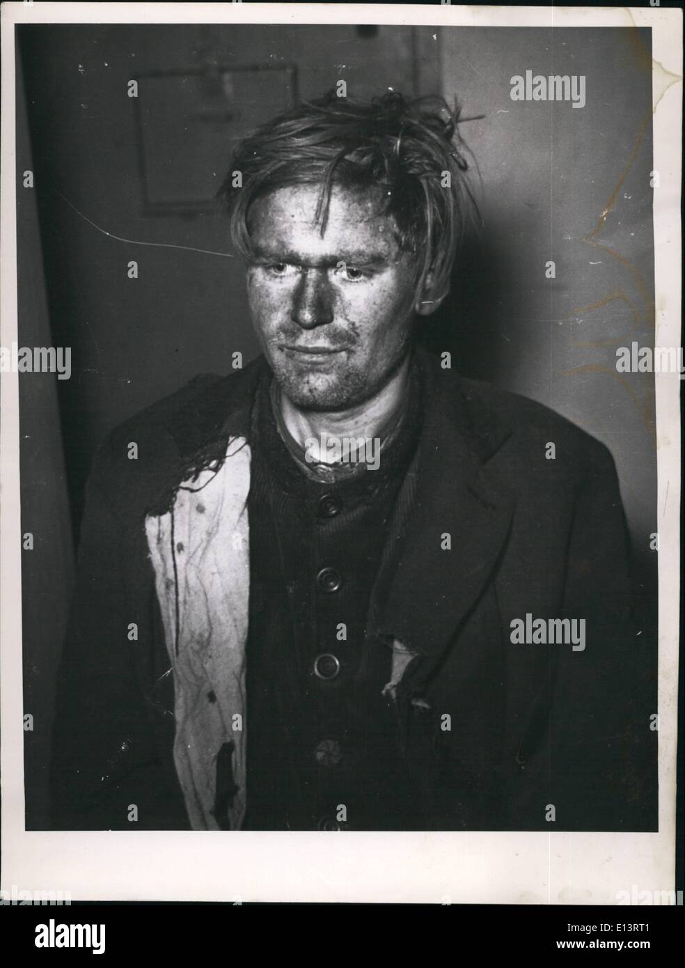 Mar. 27, 2012 - Jn a completely neglected state, dirty, ravenously hungry, in his wretched condition the police took him up. Stock Photo