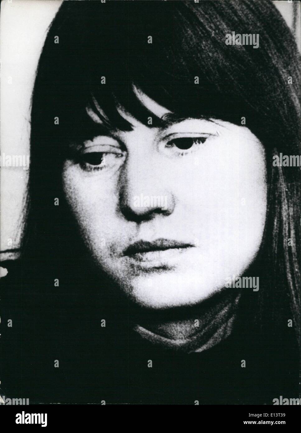Mar. 27, 2012 - Ulrike Meinhof committed suicide in Prison: Almost one year after the beginning of the trial against leading members of the anarchist ''Beader/Meinhof group'', another member of the group has died in custody. Ulrike Meinhof (41-picture) was found dead on May 9th in her cell of the Stuttgart Stammheim prison, after she had hanged herself with a towel. On November 9th 1974, Holger Meins, also one of the leaders of the group, had died while being on hunger strike. Ulrike Meinhof was born on October 7th 1934 in Oldenburg (North Germany) Stock Photo