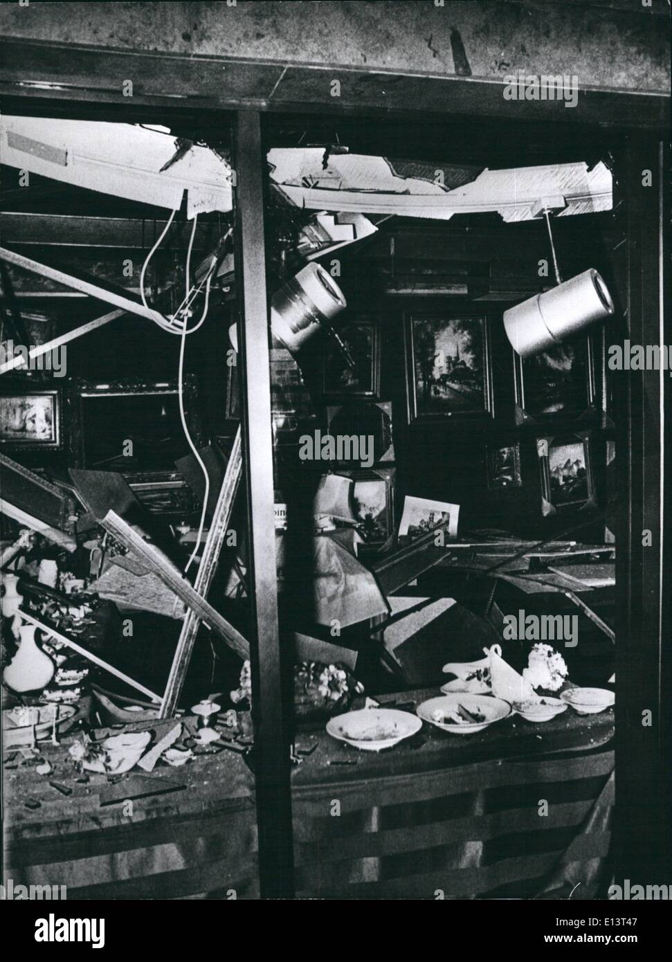 Mar. 27, 2012 - Two Bombs Exploded At Headquarters of The 5th US Army Corps In Frankfurt: 16 Persons Injured. Two bombs exploded in the building of the headquarters of the 5th US Army Corps in Frankfurt on June 1st 1976, injuring 16 persons, from which one seriously. The first bomb exploded on 1.20 pm in the first intermediate storey, some minutes later another bomb exploded at the officer's club. The American military police have taken three men into custody Stock Photo