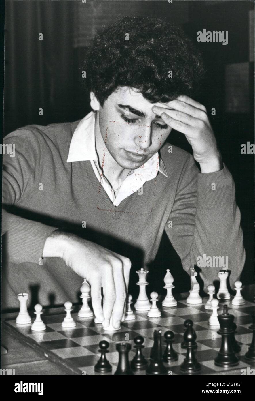 Mar. 27, 2012 - Youth World Champion, the American Seirawan leads in the Hoogoven-chess-tournament in Holland. In this tournament also playing the Russian Rortsjnoij and the Dutchman Timman, Photo: Seirawan in action, Stock Photo