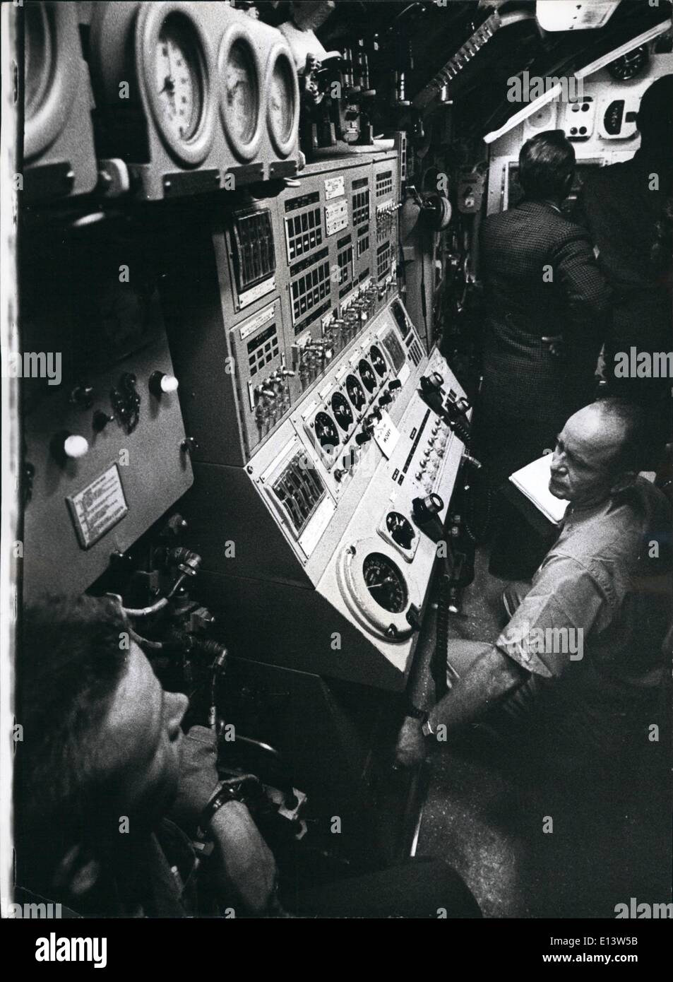 Mar. 27, 2012 - Part Of The ''Brain Box'' Of AK/Tom Sub: The control Room of Scorpion showing the control panel with its mass of buttons, handles and control levers for the ballast tanks. Stock Photo