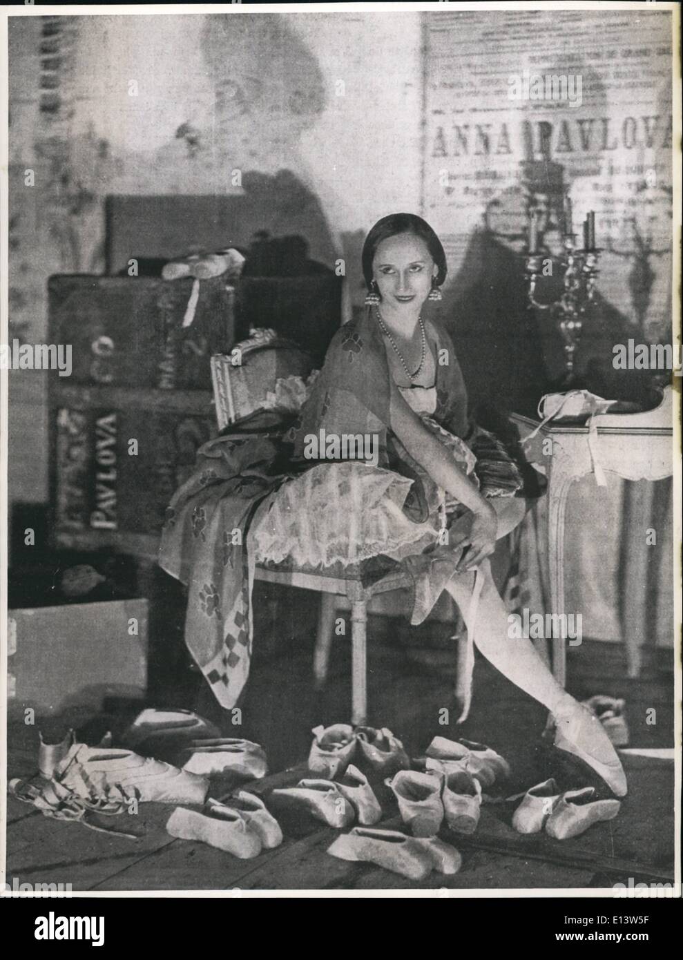 Mar. 27, 2012 - Anna Pavlova in her dressing - room in the theatre. Stock Photo