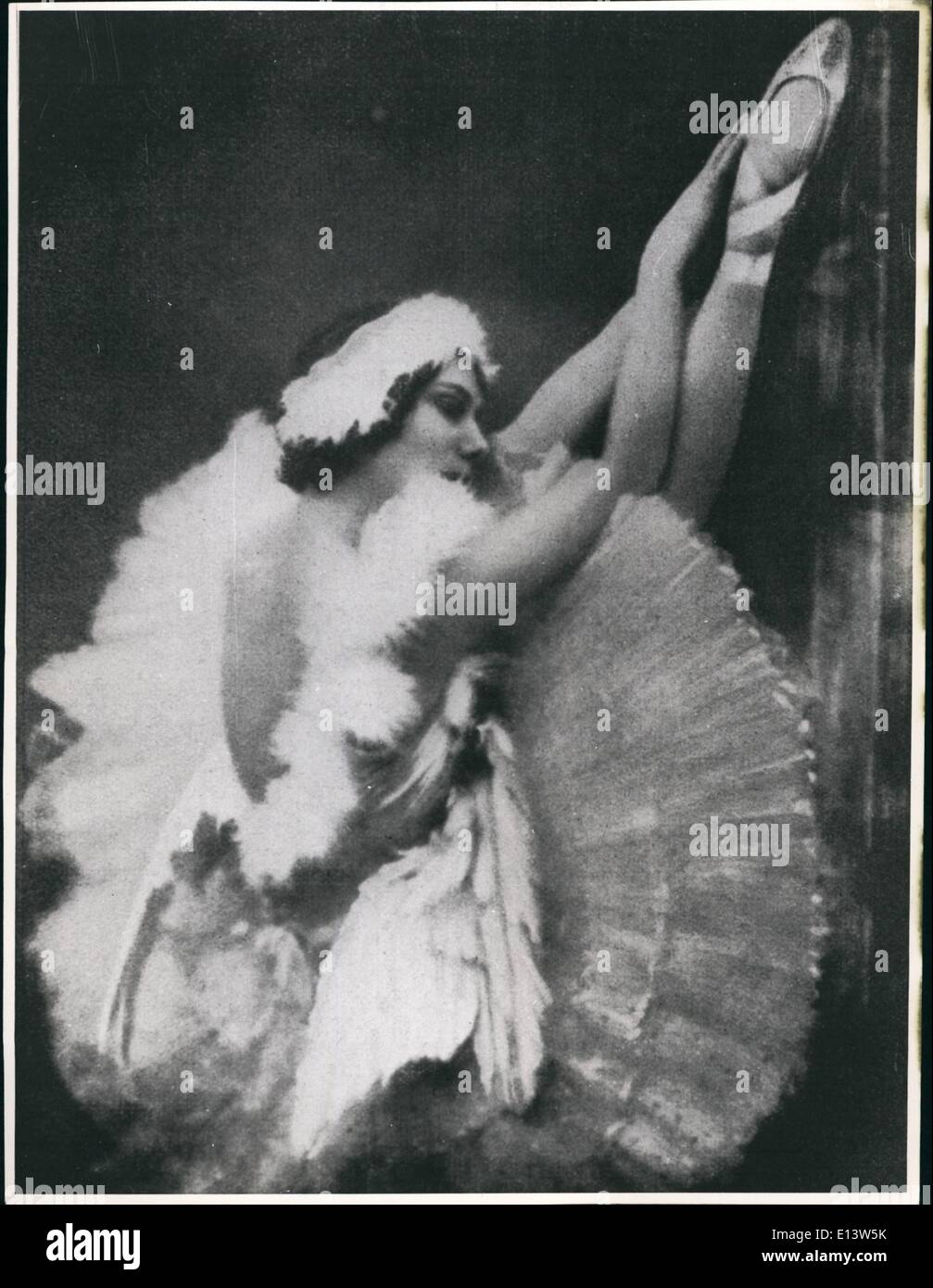 Mar. 27, 2012 - Anna Pavlova in her famous dance ''The Dying Swan' Stock Photo