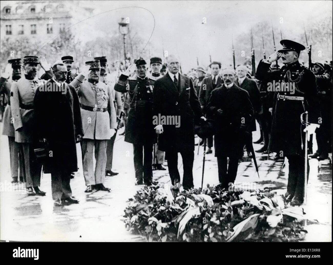 Mar. 27, 2012 - George V in Paris and Marshal Foch Stock Photo