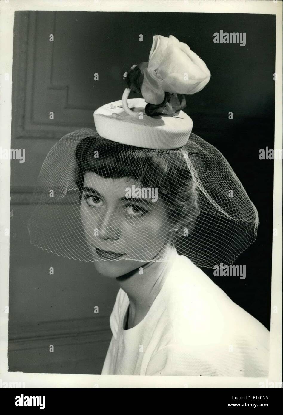 Mar. 31, 2012 - New Head-Dress For the 1958 Bride. Creation By Simone Mirman At Cavanagh Fashion Show: Photo Shows ''Philippa'' Stock Photo