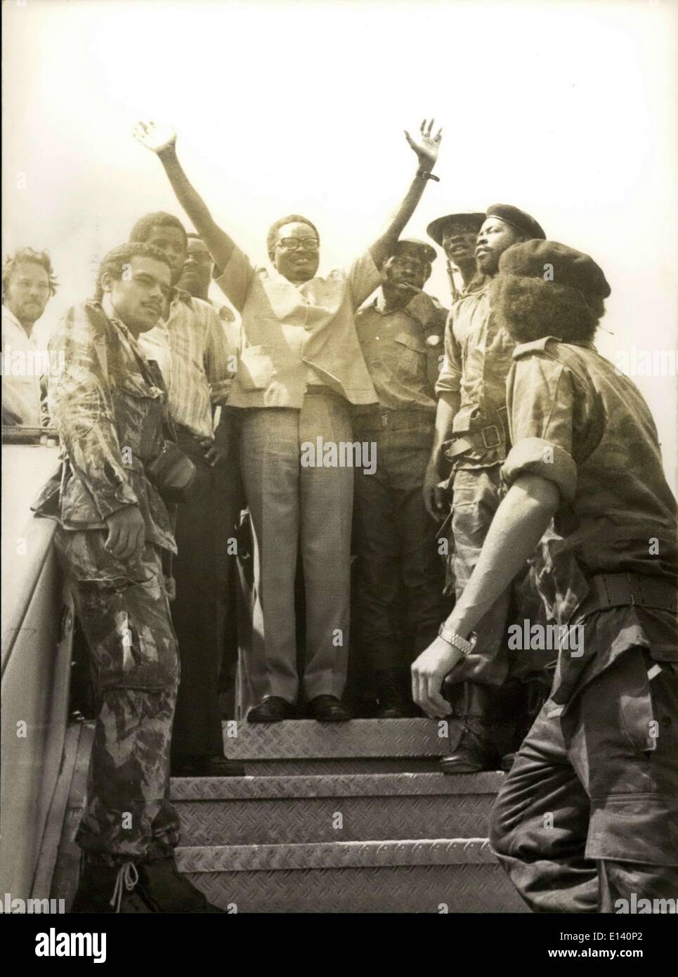 Mar. 31, 2012 - Angola, after 4 years of jail, Agostinho A Neto get out of the plane, Luanda Aitrport. : A.E.I Stock Photo