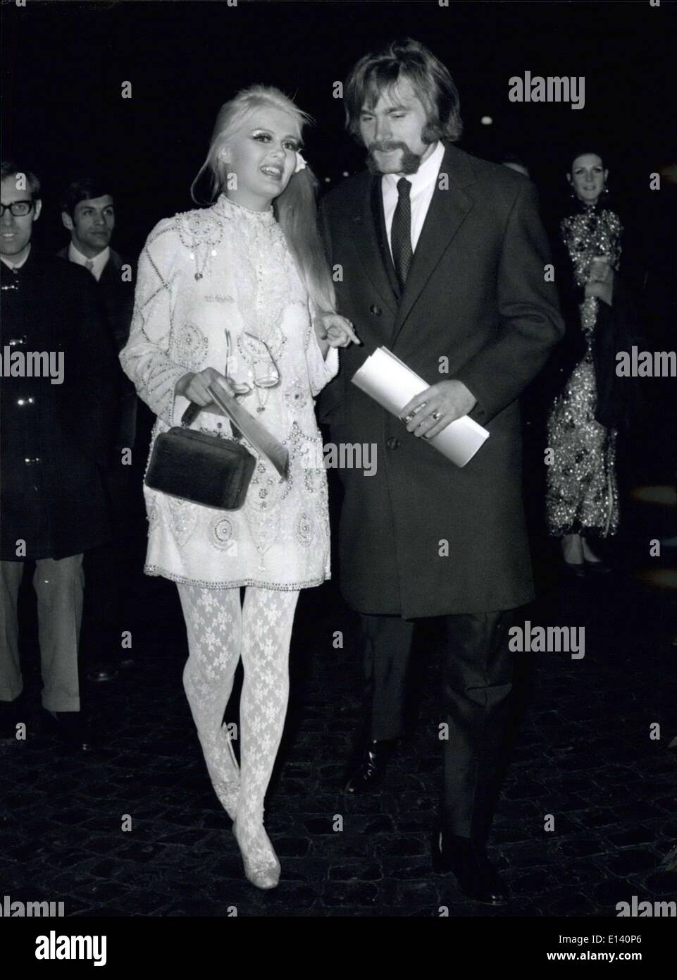 Mar. 31, 2012 - Gala perfromance at the Cinema Royal for the film ''2001, Space Odyssey''. Many stars attended at the gala. Photo shows American actress Pamela Tibfin and Franco Nero. Acotr Franco Nero was the friend of the British actress Vanessa Redgrave. Is the Anglo-Italian love finished? Stock Photo