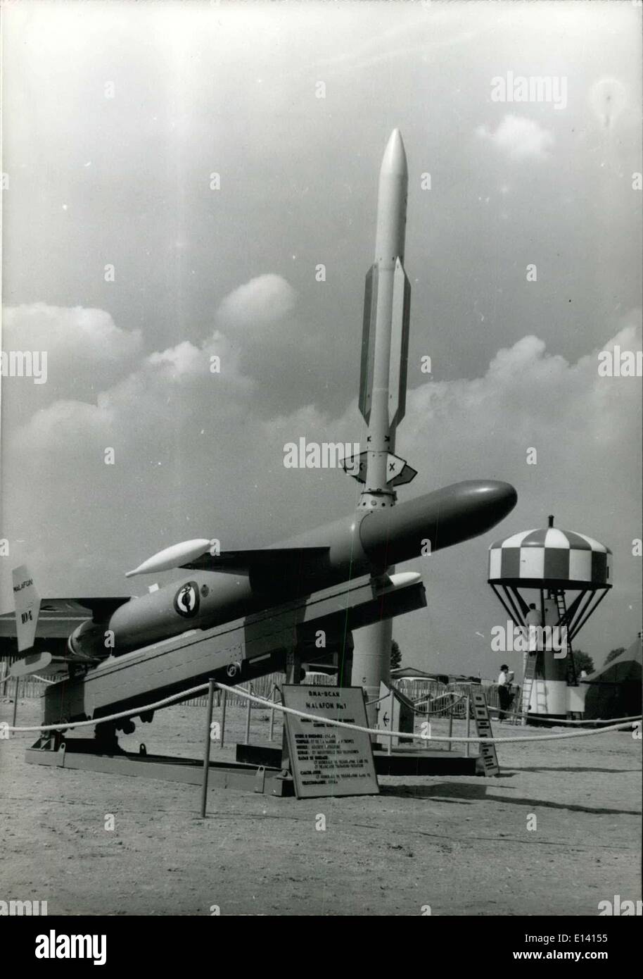 Mar. 31, 2012 - Space On Honnor At Le Bourget: The Fair At Le Bourget Keeps A Special Honnor Place For ''Space'', A Real ''Missile-Park'' Has Been Built Where The Latest Models Are Presented. Photo shows French ''Malafon Ma I'' Anti-Submarine Missile. Stock Photo